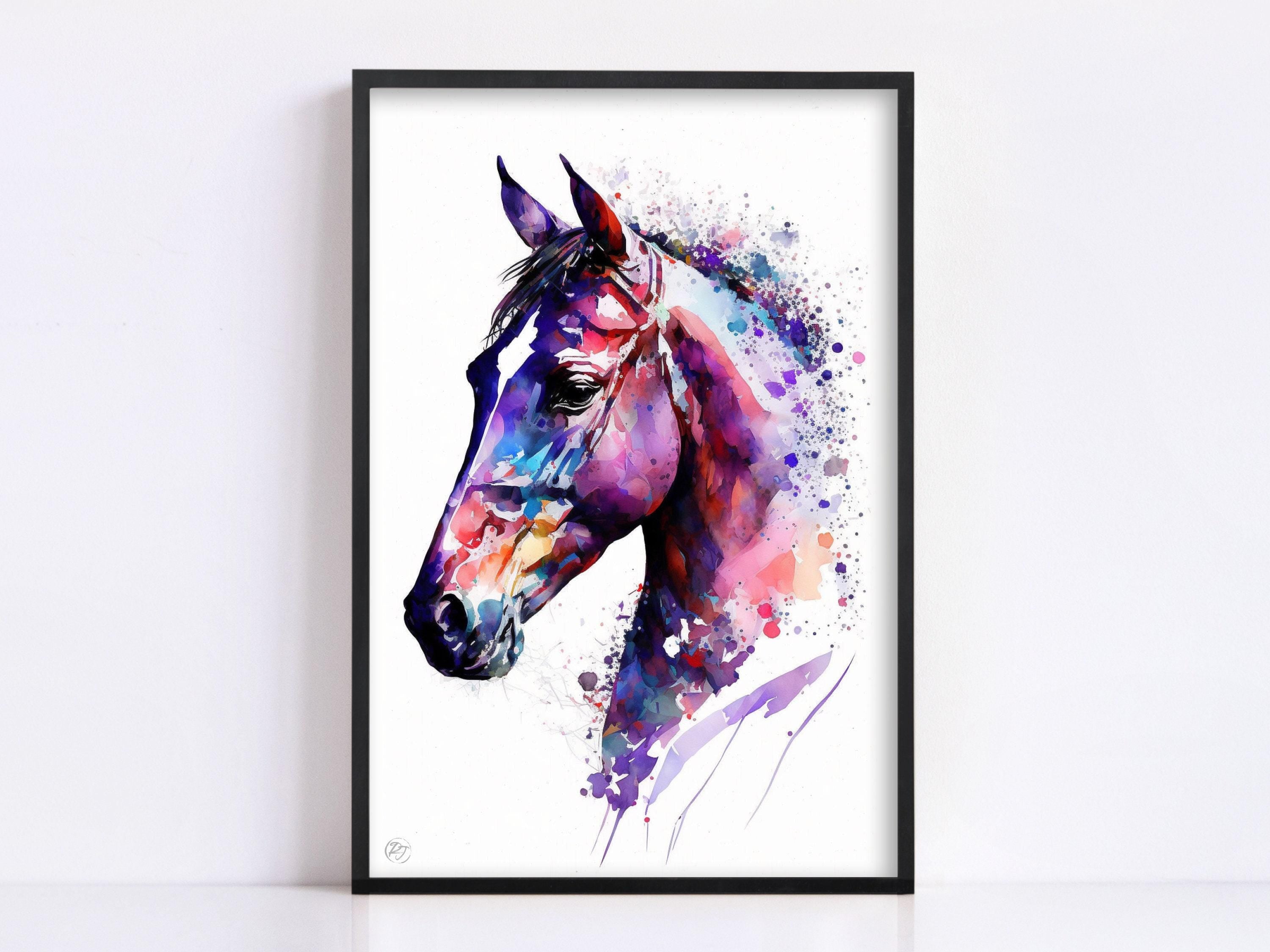Wild Beauty: Horse Watercolor Painting, Giclee Print on Canvas, Artist Paper, Watercolor Paper, Available in Extra Large Sizes