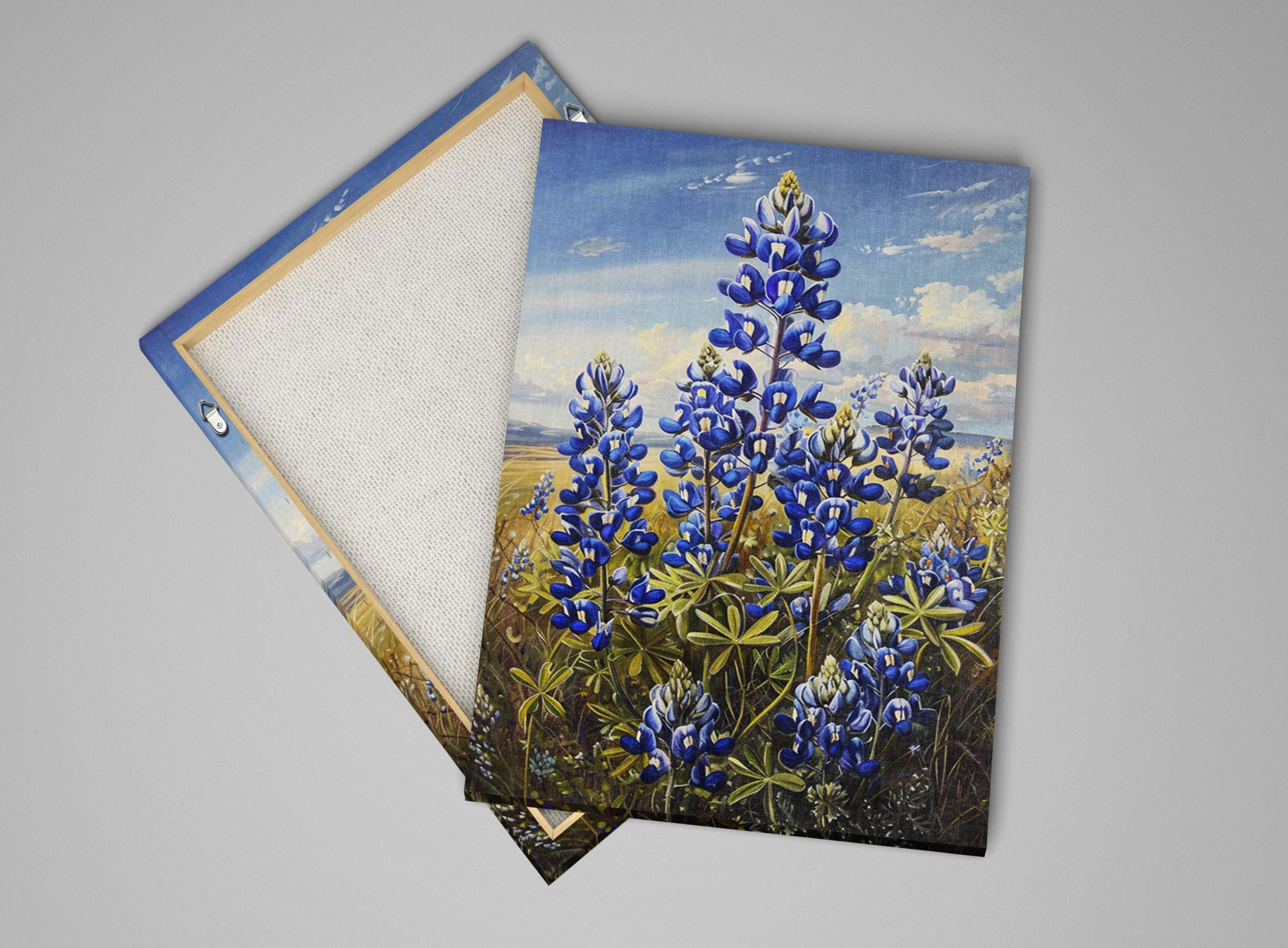 Texas Bluebonnet Art – Large Canvas Floral Wall Decor | Gallery Wrapped Canvas