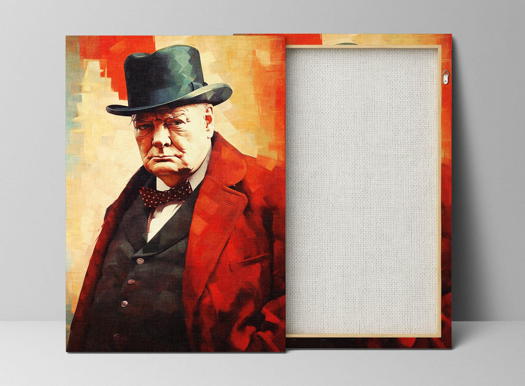 Winston Churchill Art - Extra Large Gallery Wrapped Canvas With Wooden Frame