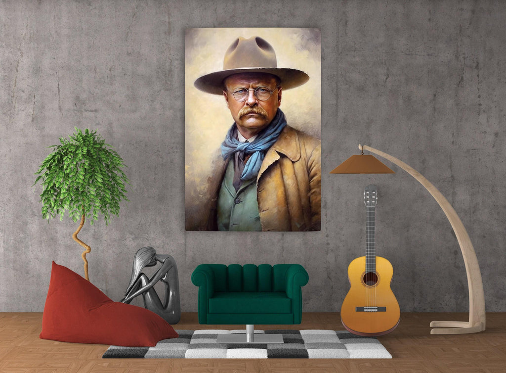 Theodore Roosevelt Portrait - Large Canvas Print | Gallery Wrapped Canvas, Political Wall Art