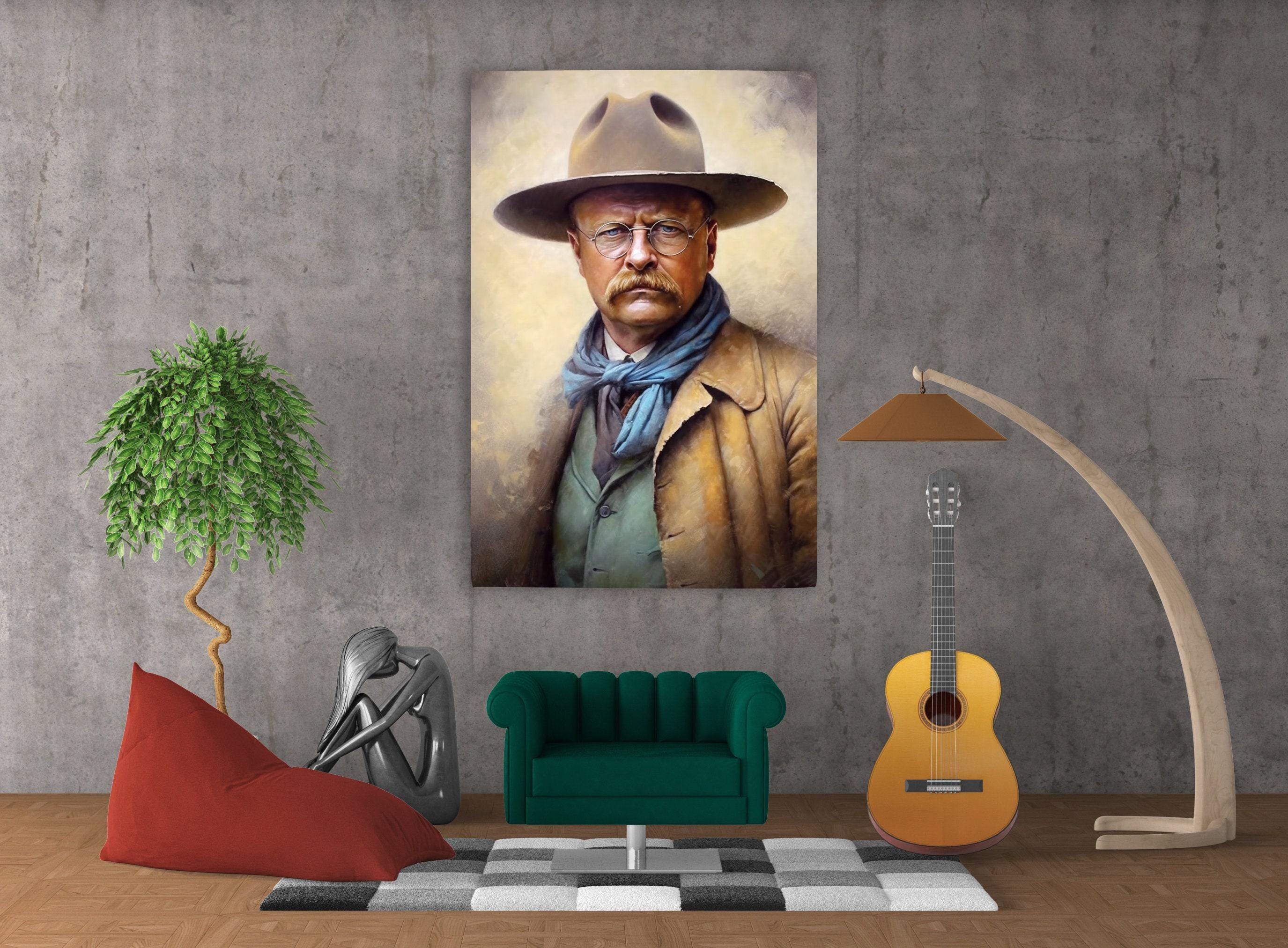 Theodore Roosevelt Portrait - Large Canvas Print | Gallery Wrapped Canvas, Political Wall Art