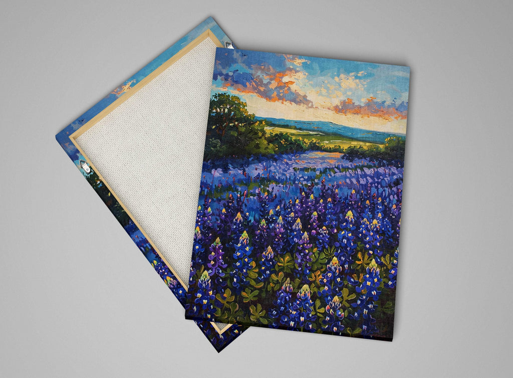 Texas Bluebonnet Painting - Large Canvas Art | Gallery Wrapped Canvas, UV Coated Print
