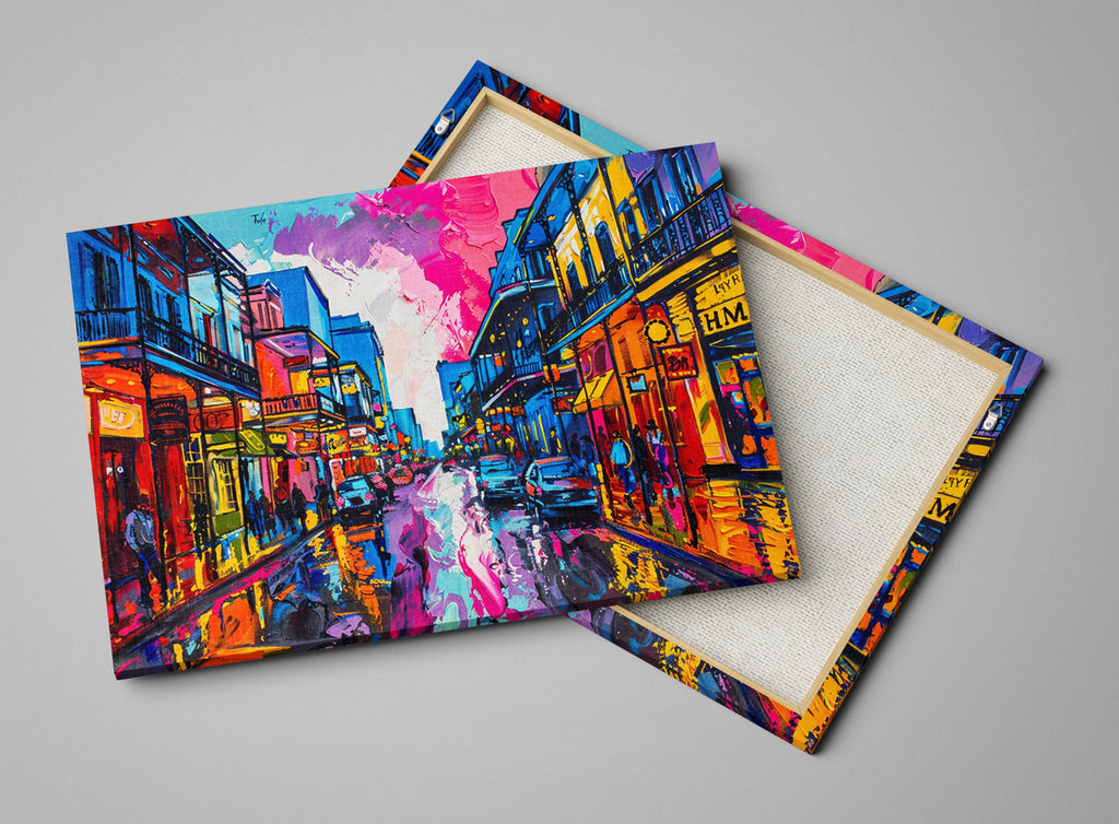 New Orleans Pop Art - French Quarter Art on Gallery Wrapped Canvas, Extra Large Ready to Hang