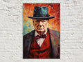 Winston Churchill Canvas – Gallery Wrapped Large Canvas Print, Ready to Hang Wall Art