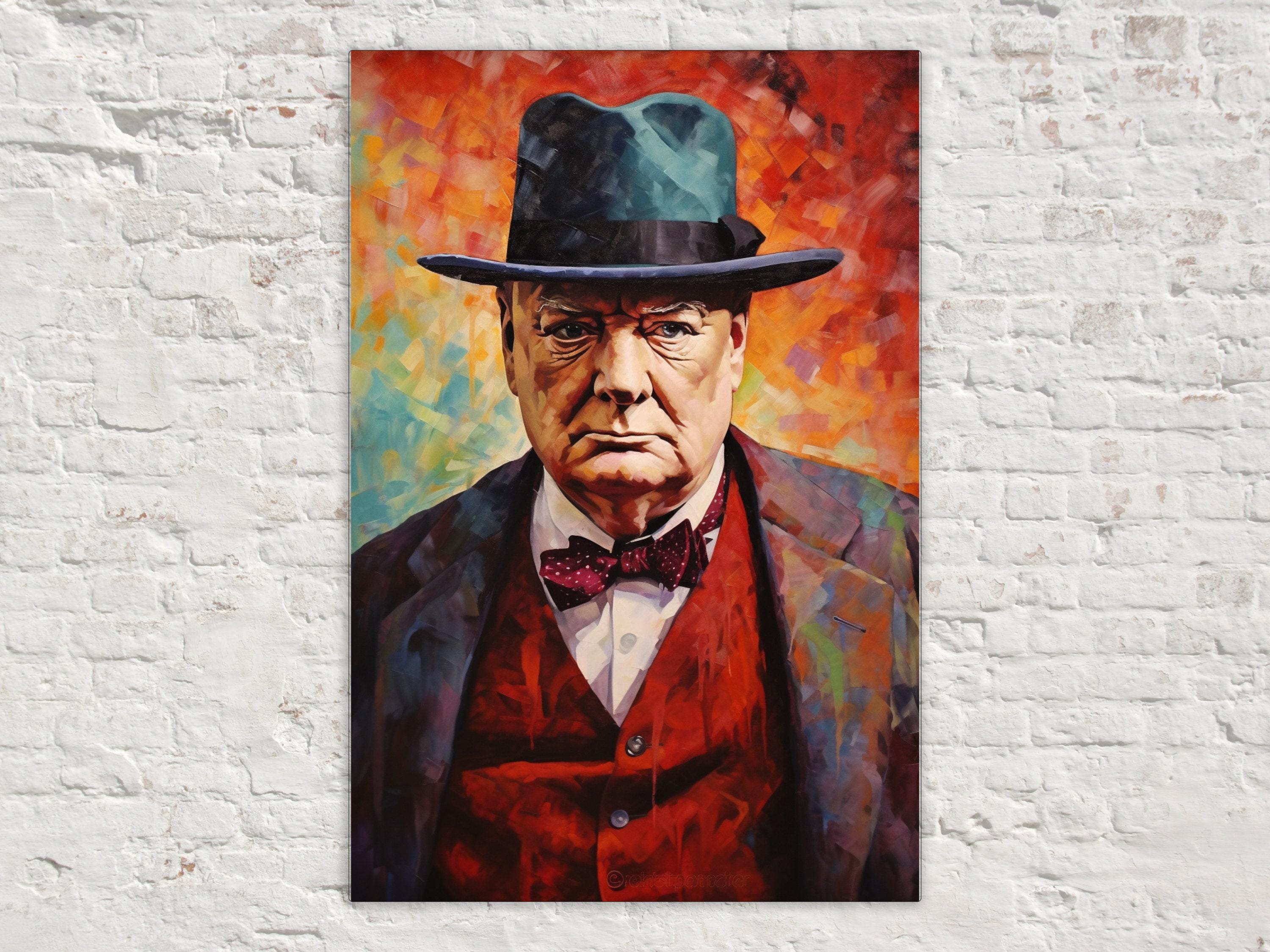 Winston Churchill Canvas – Gallery Wrapped Large Canvas Print, Ready to Hang Wall Art