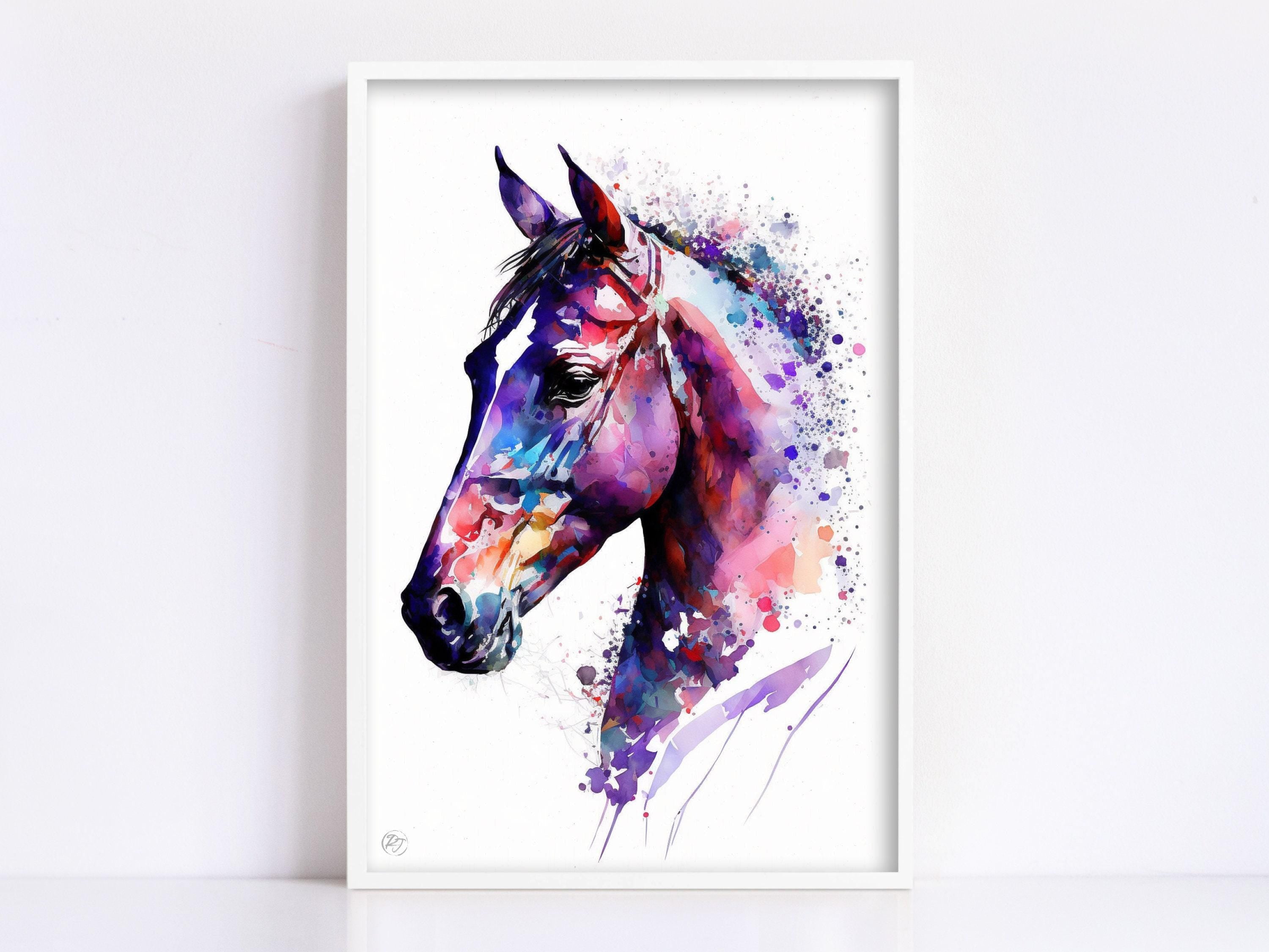 Wild Beauty: Horse Watercolor Painting, Giclee Print on Canvas, Artist Paper, Watercolor Paper, Available in Extra Large Sizes