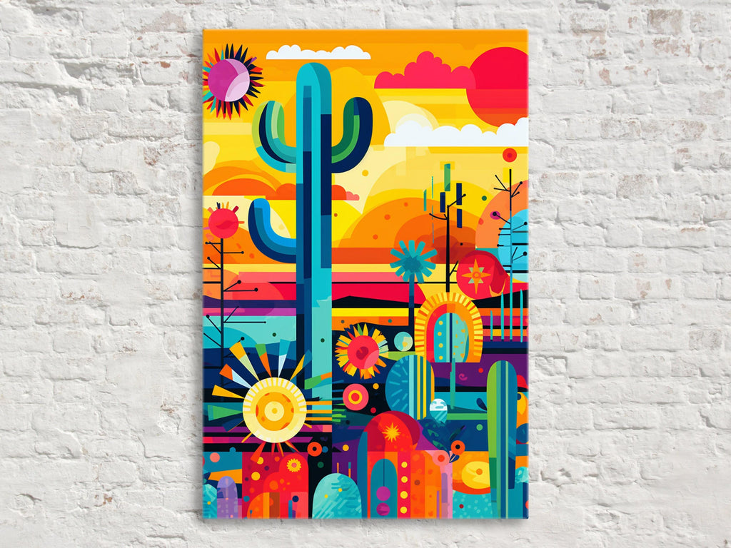 Desert Landscape Art - Geometric Desert Art | Gallery Wrapped Canvas, Ready to Hang