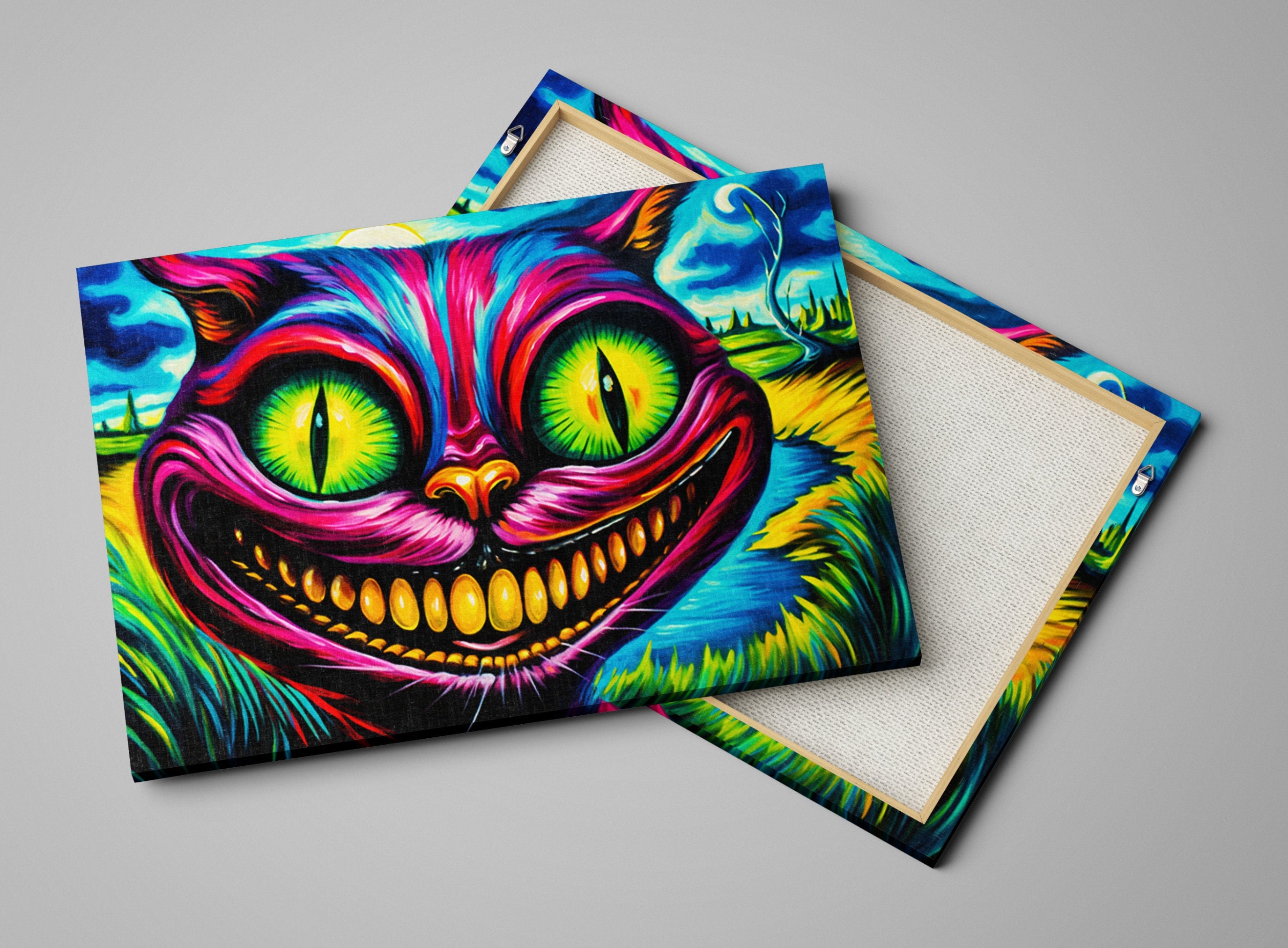Cheshire Cat Canvas - Vibrant Alice In Wonderland Art | Gallery Wrapped, Ready To Hang