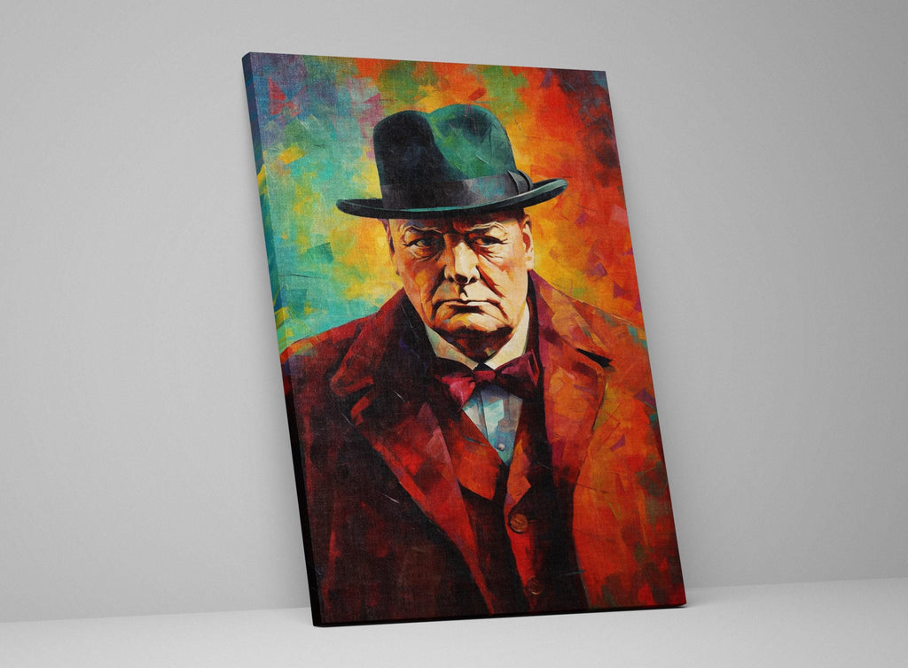 Winston Churchill Painting - Gallery Wrapped Canvas, Symbol of Courage Print, Ready to Hang