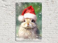 Festive Bunny Painting - Large Giclee Print On Gallery Wrapped Canvas With Holiday Charm