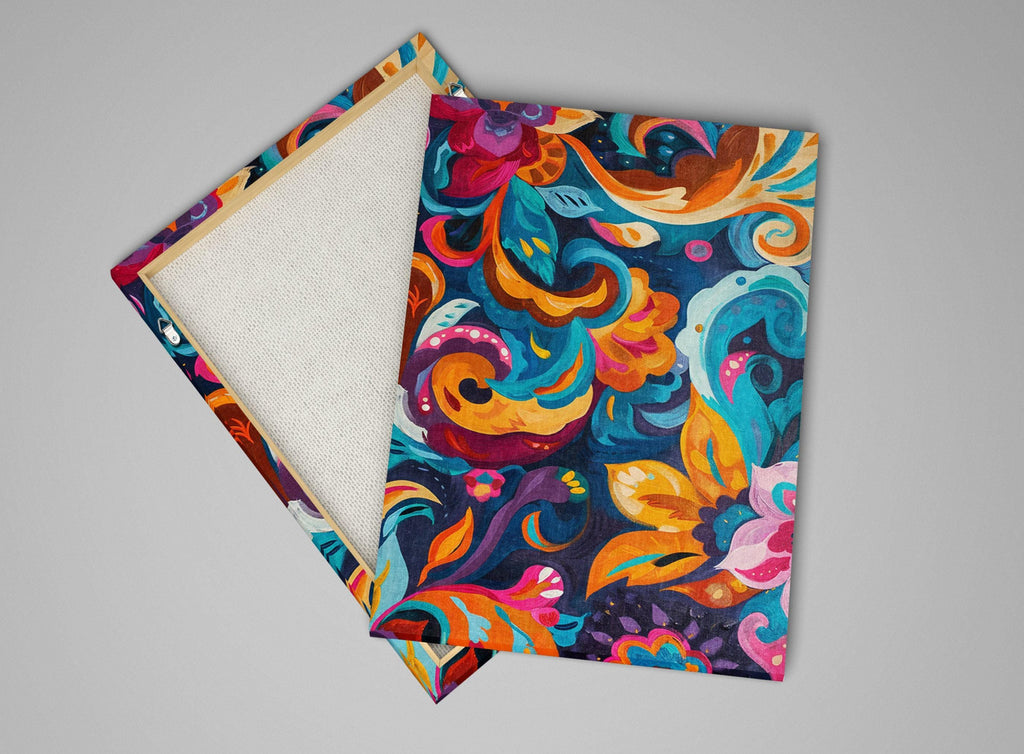 Boho Flower Painting - Colorful Wall Art on Extra Large Gallery Wrapped Canvas
