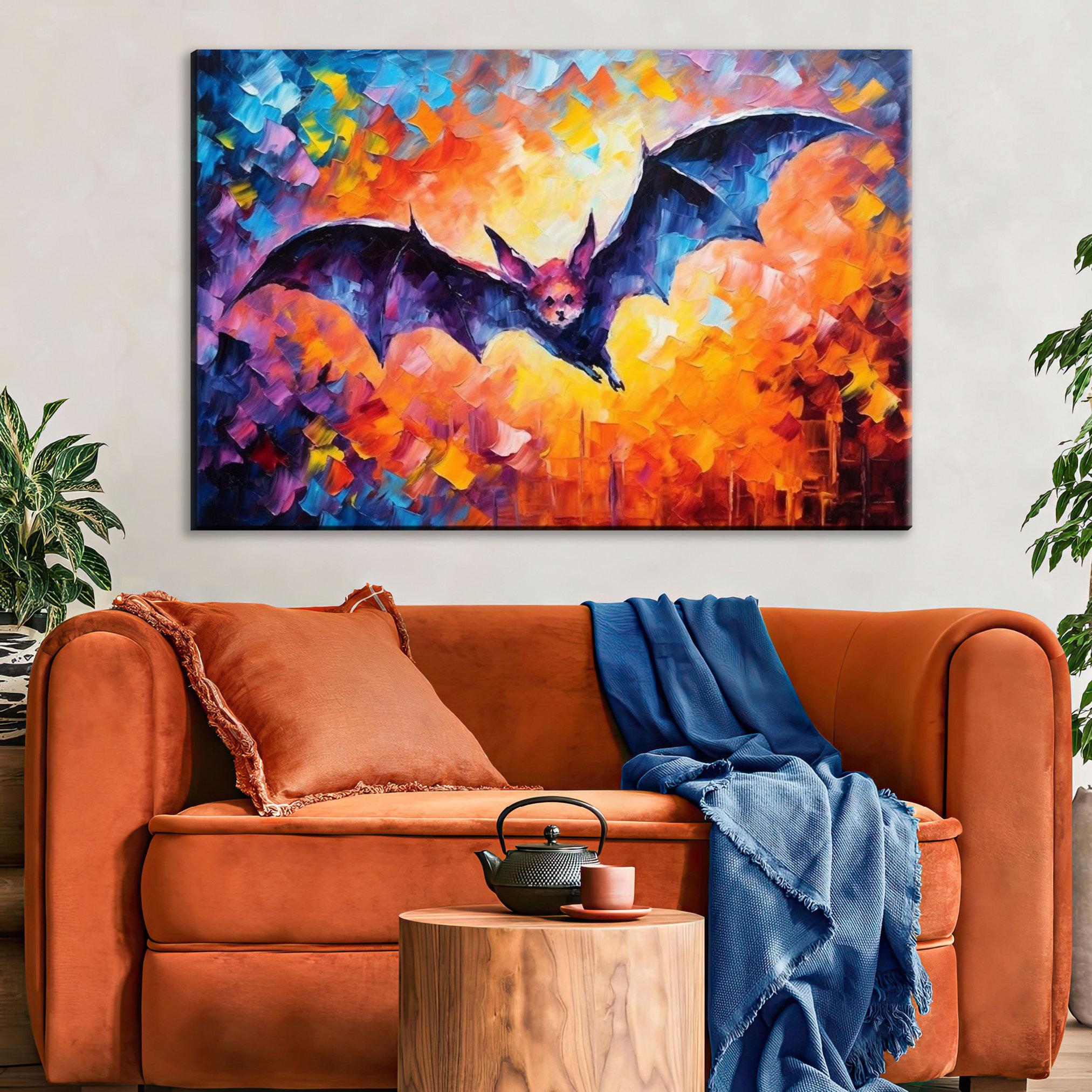 Halloween Bat Canvas - Spooky Wall Art | Large Gallery Wrapped Canvas Print