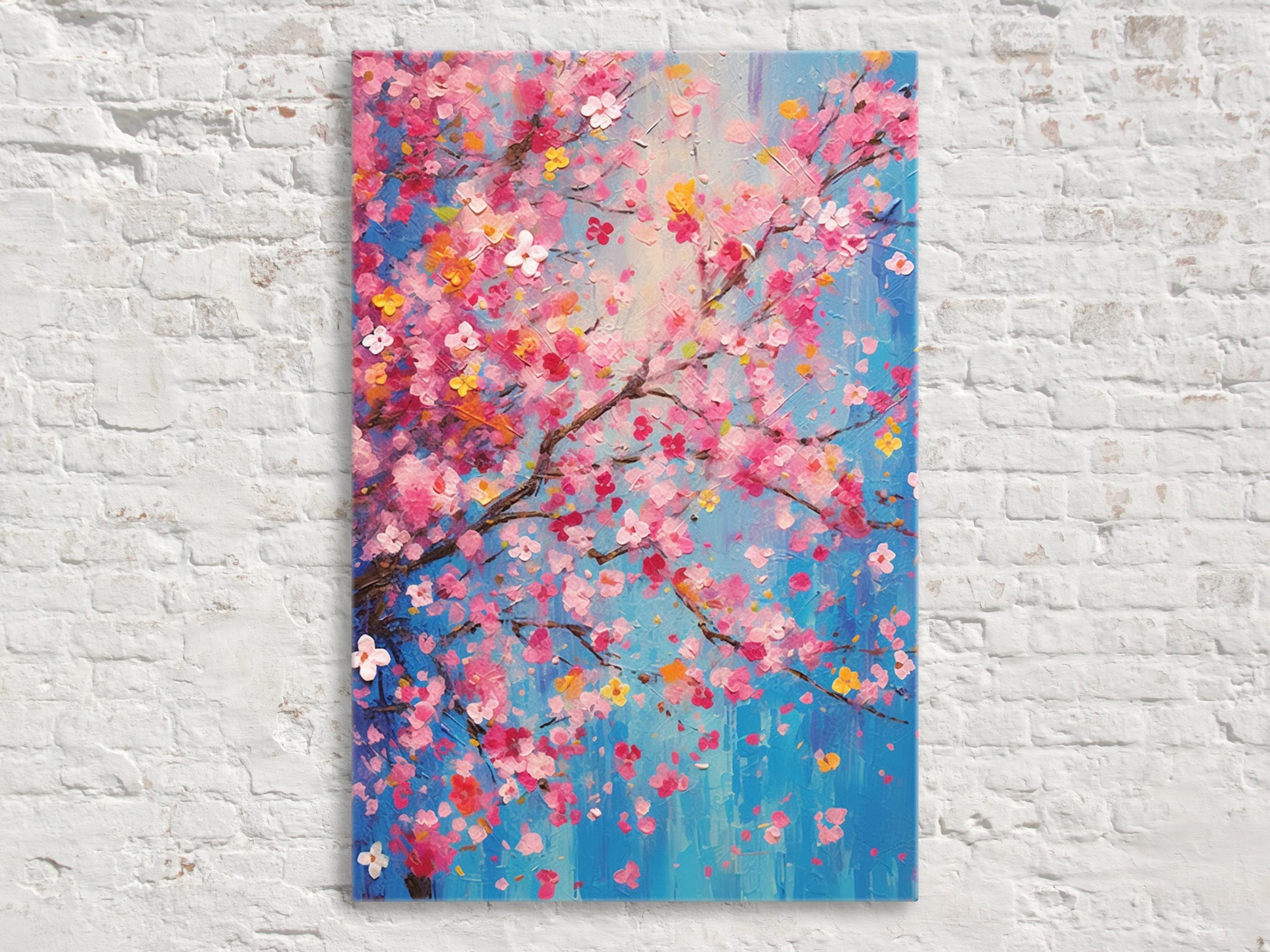 Cherry Blossom Canvas | Large Floral Wall Art - Japanese Garden Print