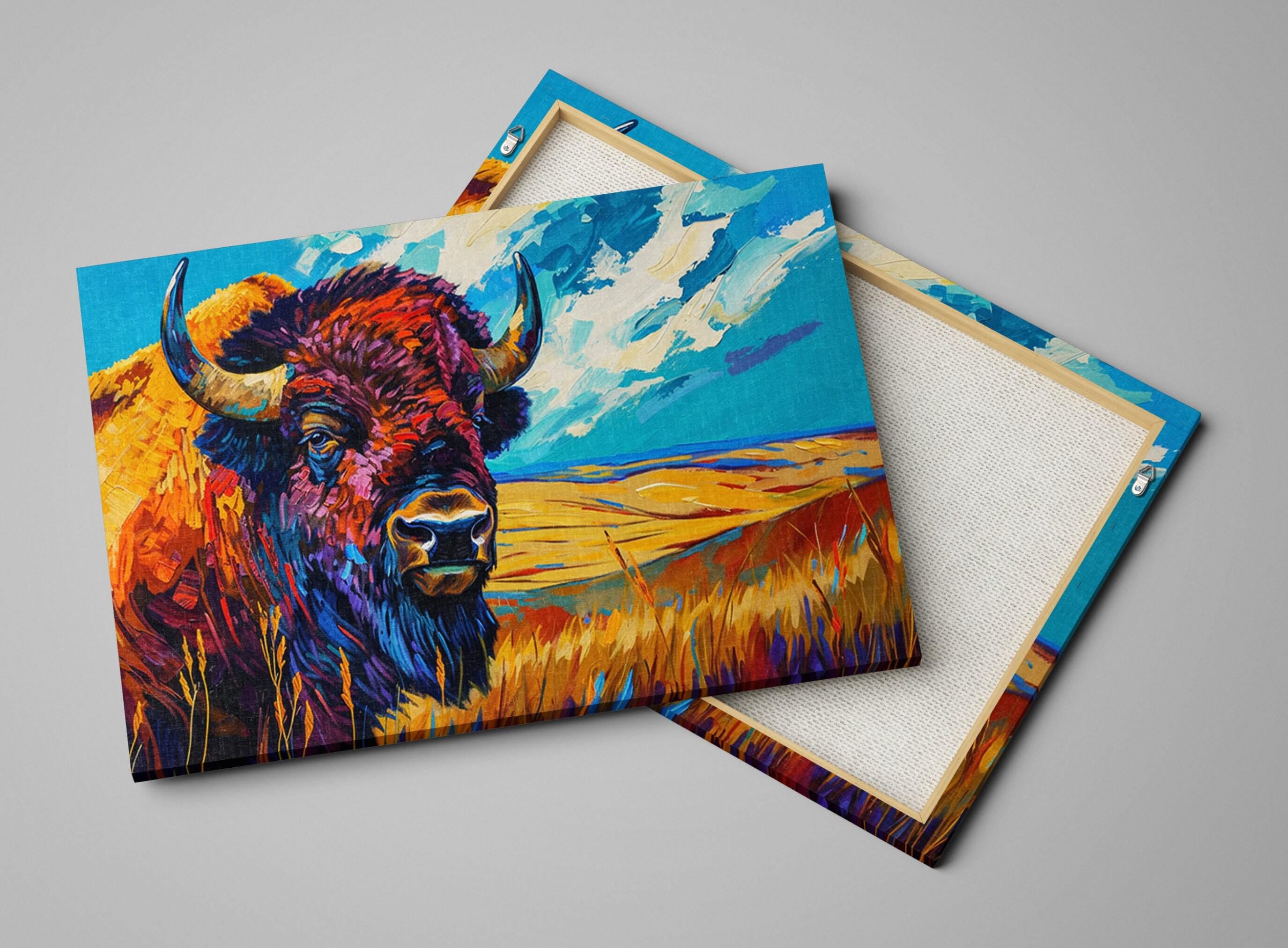 Bison Wall Art – Large Buffalo Canvas Print | Gallery Wrapped Prairie Decor