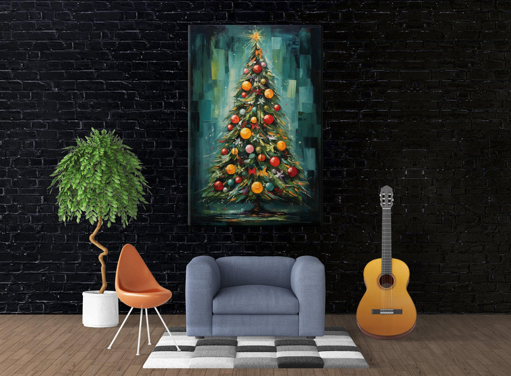 Bohemian Christmas Tree Art - Extra Large Canvas Print | Ready to Hang Gallery Wrapped