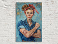 Rosie the Riveter Painting – Large Canvas Wall Art | Gallery Wrapped Canvas with Scratch Resistant Coating