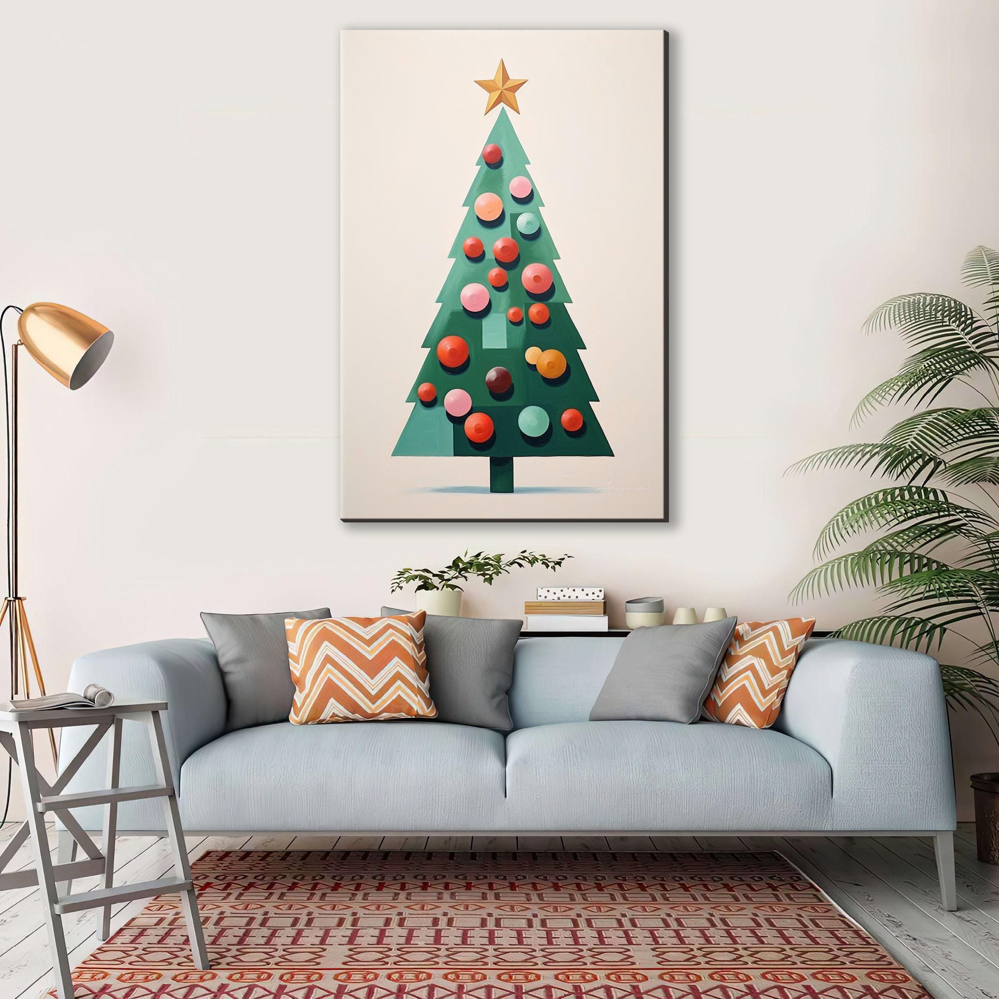 Minimalist Christmas Art - Extra Large Gallery Wrapped Canvas | Peaceful Holiday Wall Decor