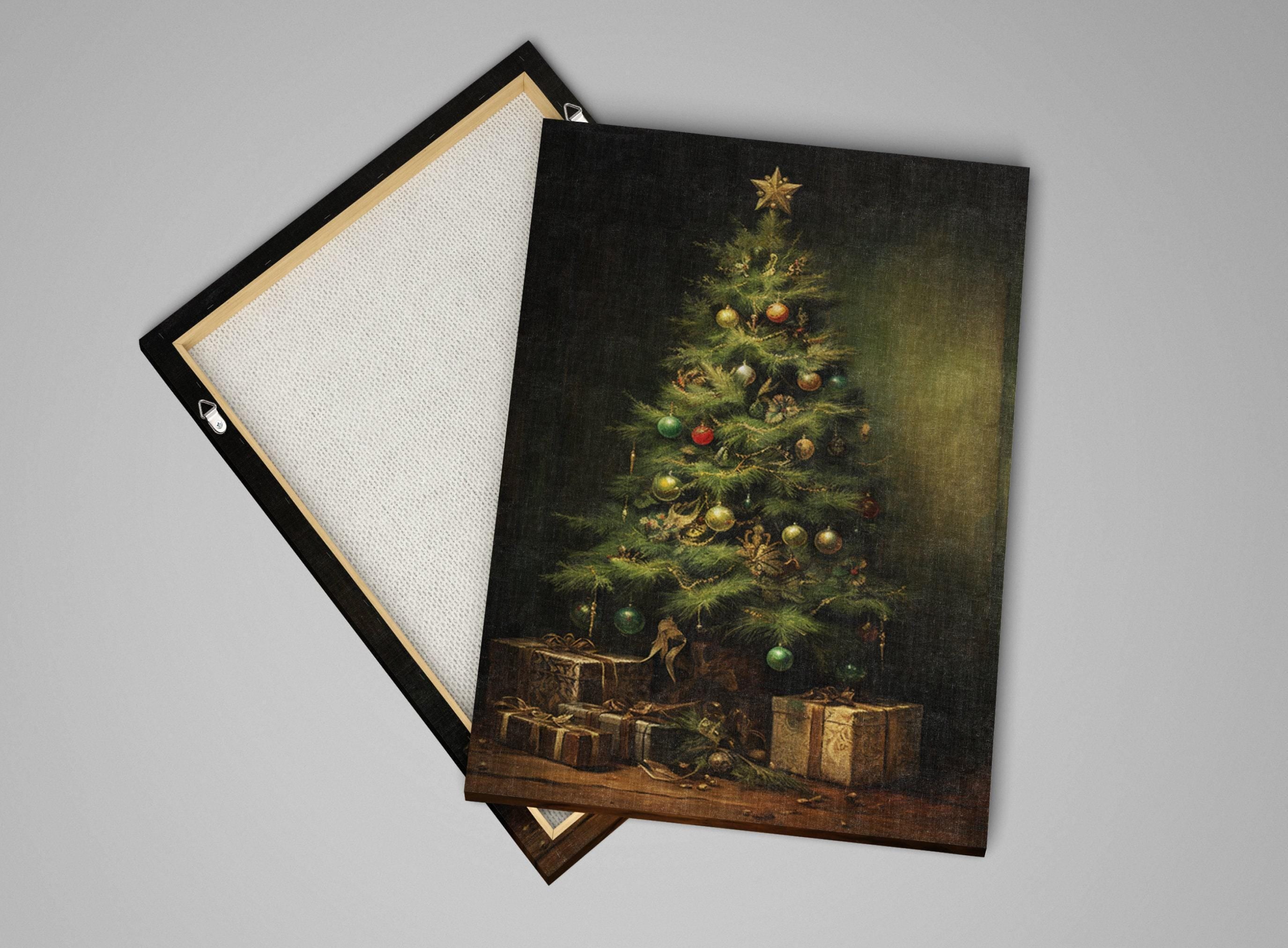Rustic Christmas Tree Art - Extra Large Canvas Print | Ready to Hang Wall Art