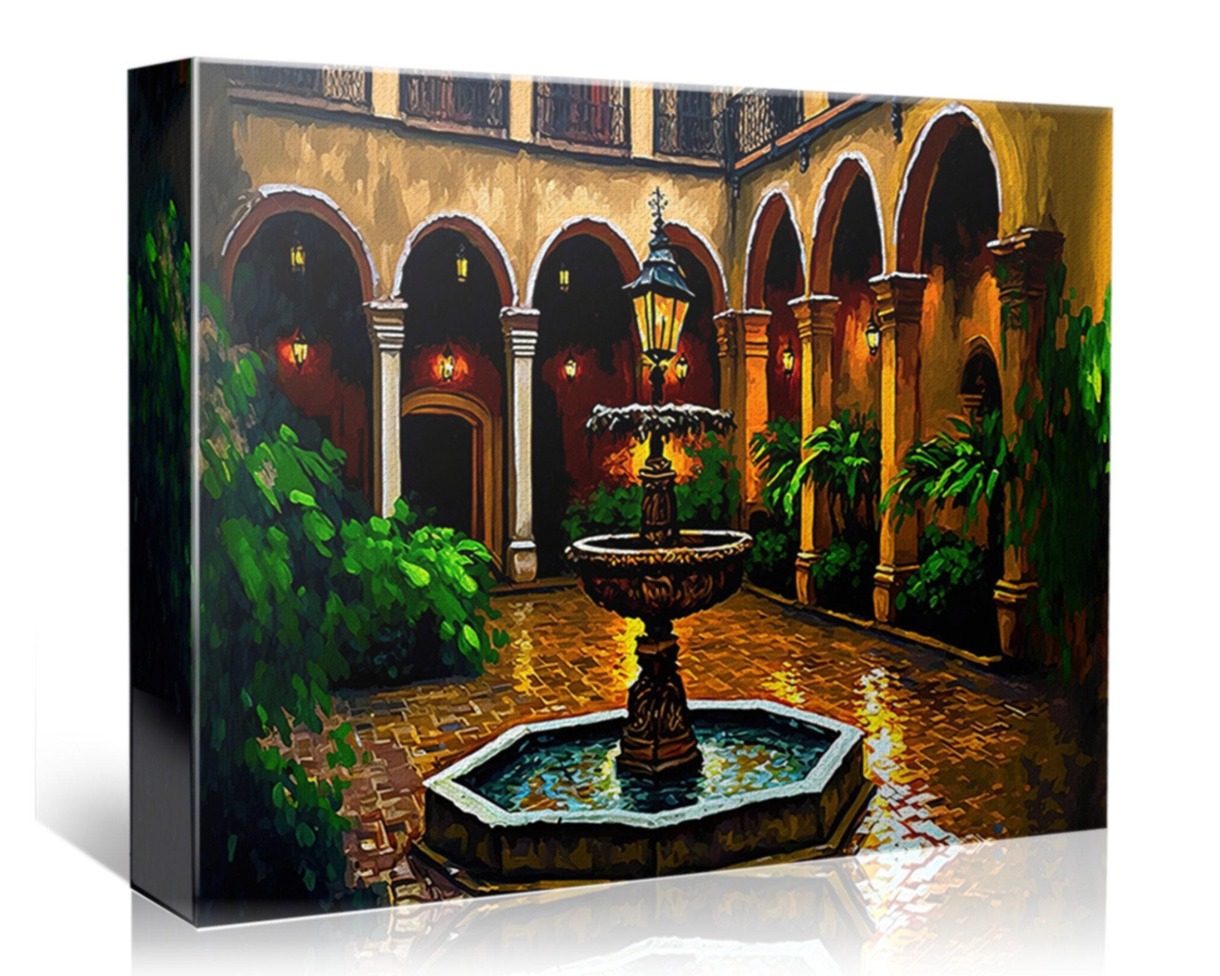 New Orleans Canvas Art - French Quarter Painting | Bourbon Street Giclee Print