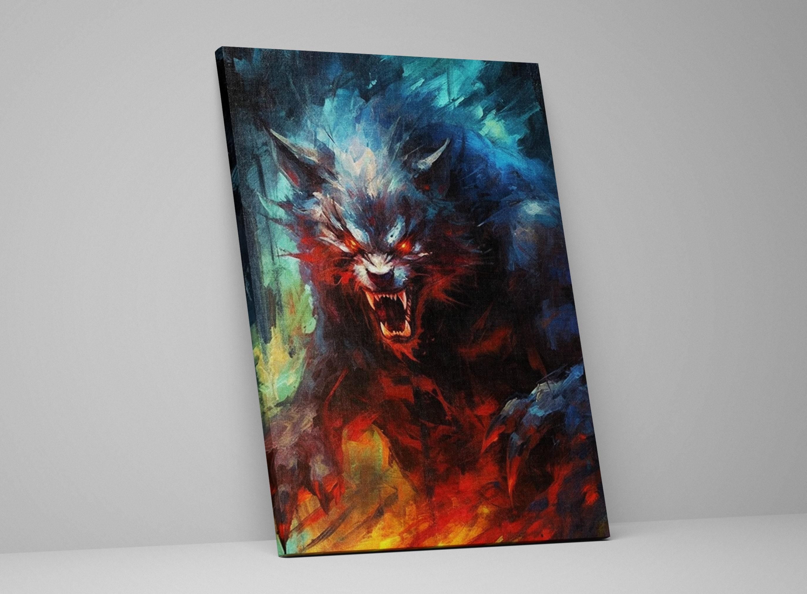 Halloween Werewolf Canvas – Spooky Wall Art | Large Gallery Wrapped Print
