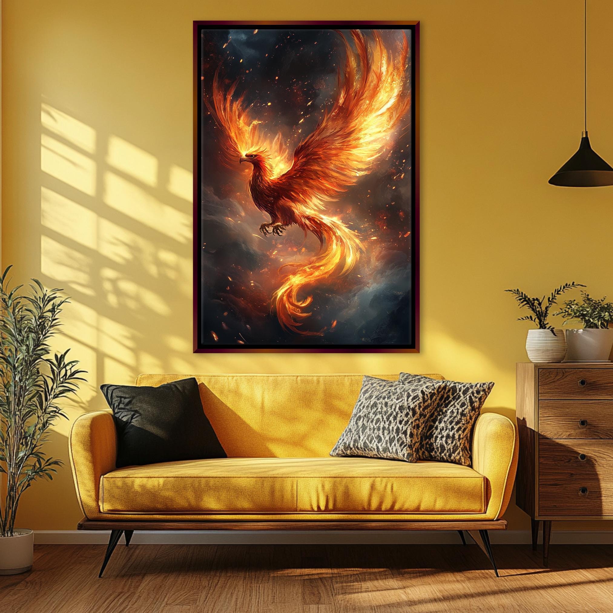 Phoenix Canvas Print – Extra Large Framed Wall Art | Mythical Firebird Artwork
