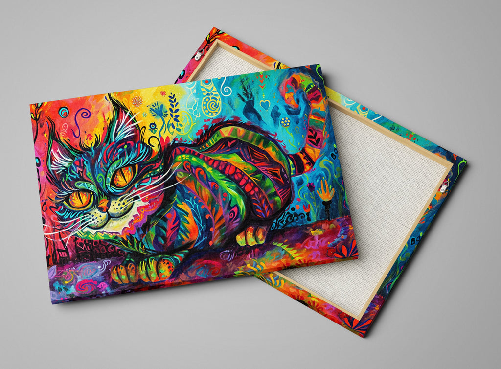 Cheshire Cat Canvas - Whimsical Wall Art | Fantasy Wall Decor With Mischievous Grin