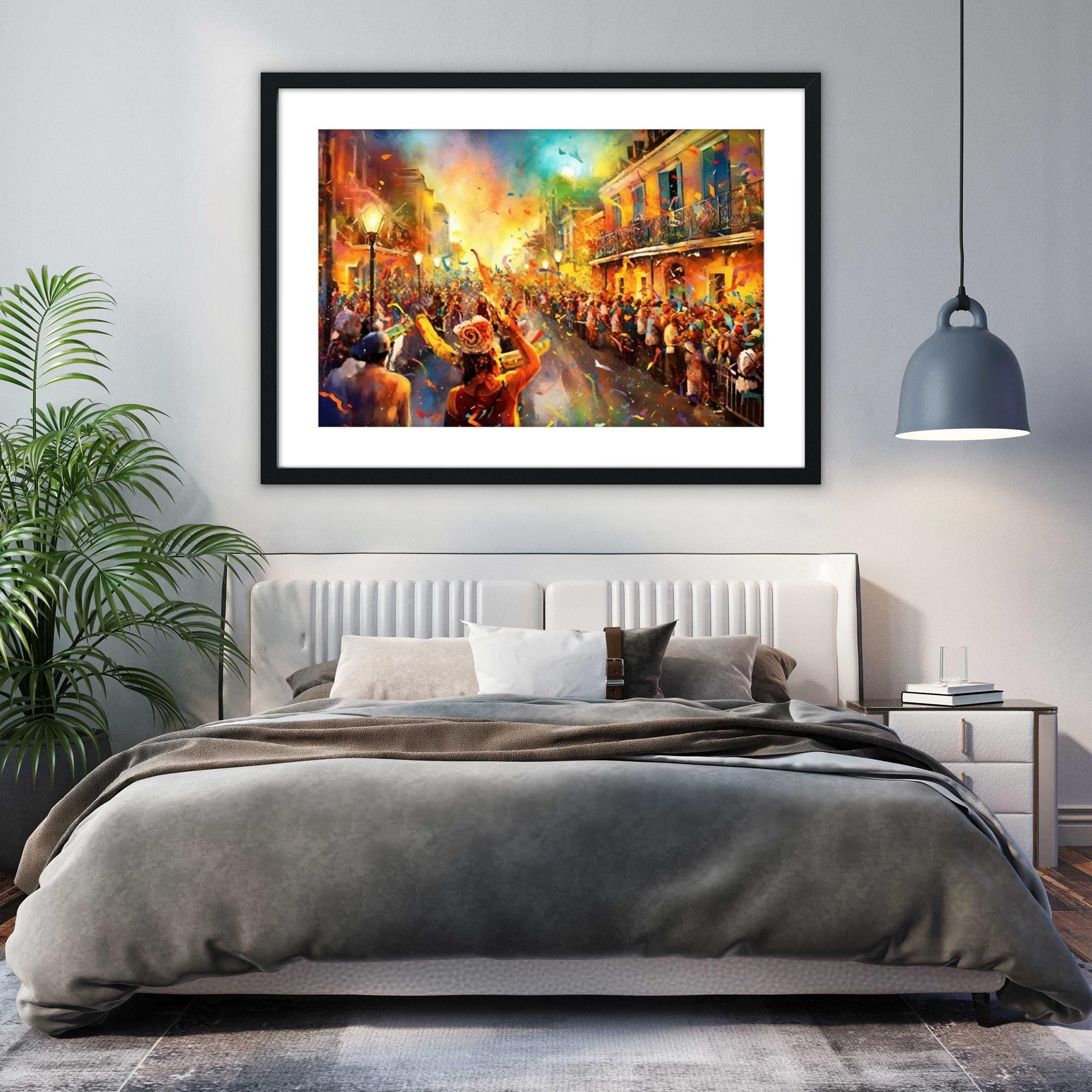 Joyful Mardi Gras Carnival Watercolor Art Print - Giclee Print on Canvas, Artist Paper, Watercolor Paper, Available in Extra Large Sizes