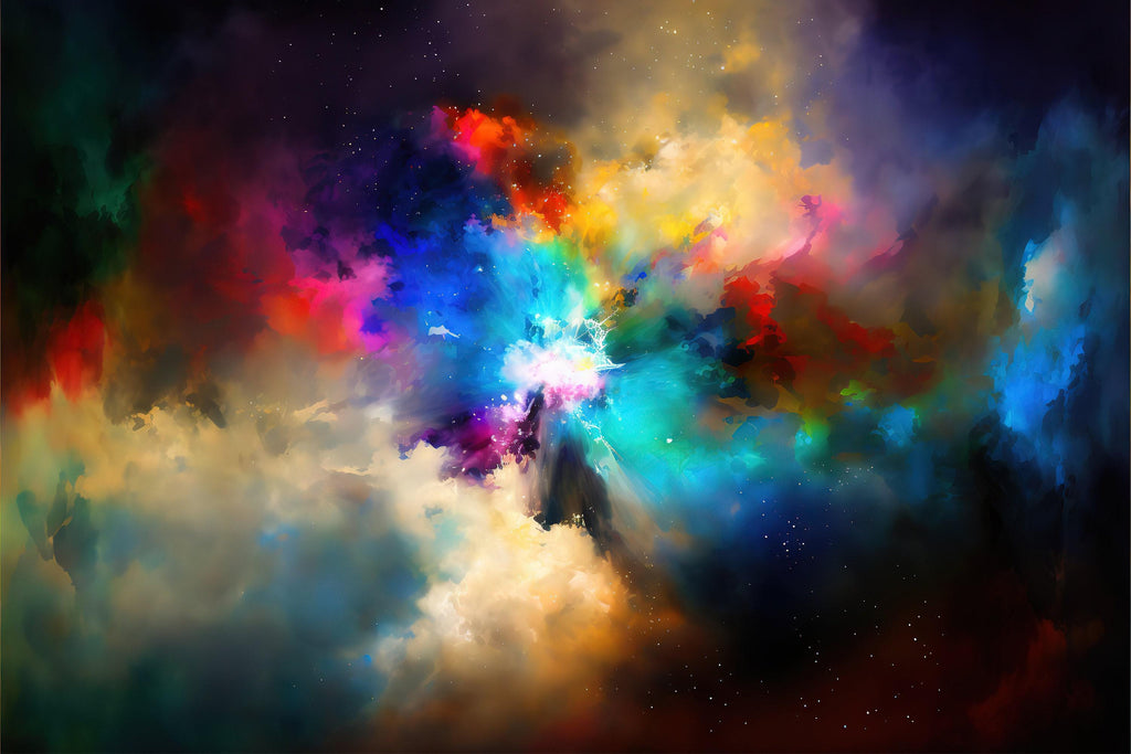 Nebula Canvas Art – Colorful Celestial Space Painting | Gallery-Wrapped Giclée Print