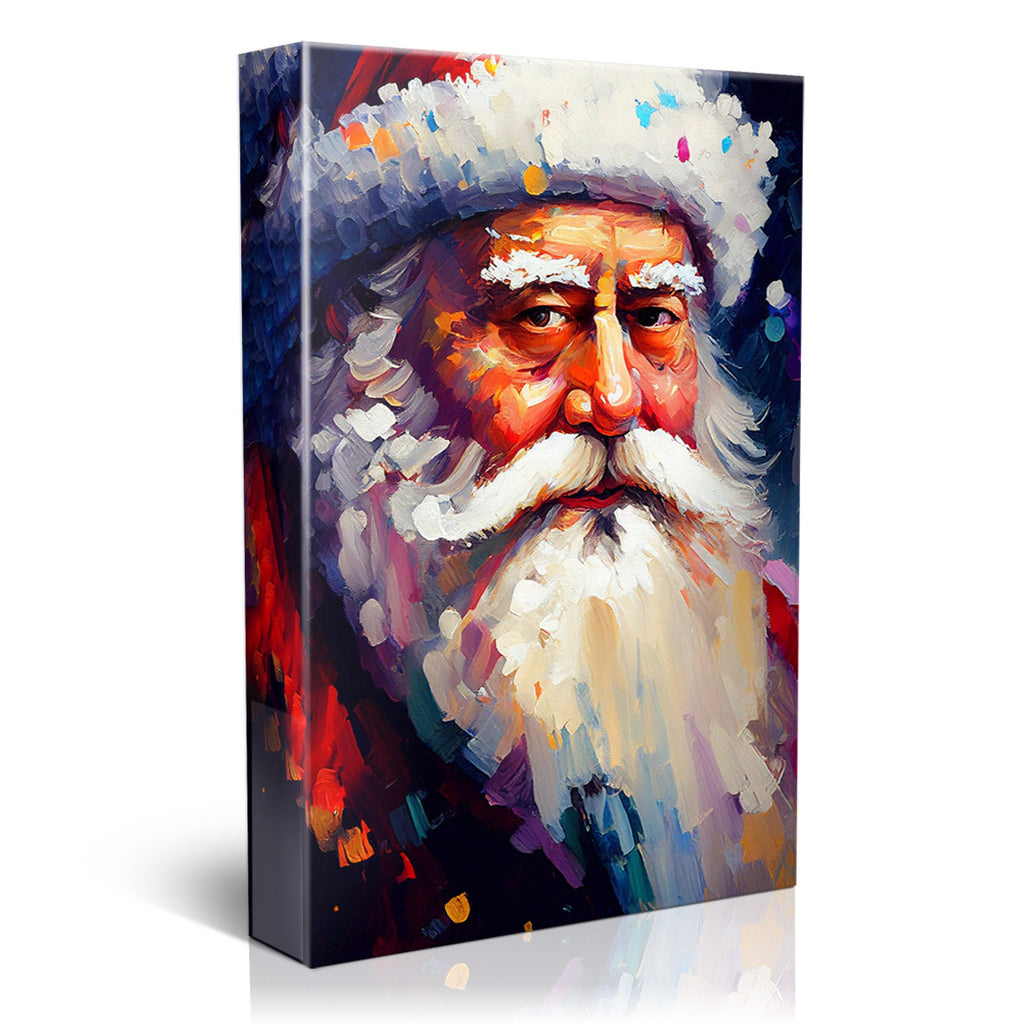 Santa Claus Canvas Print - Festive Holiday Painting | Christmas Wall Art Decor