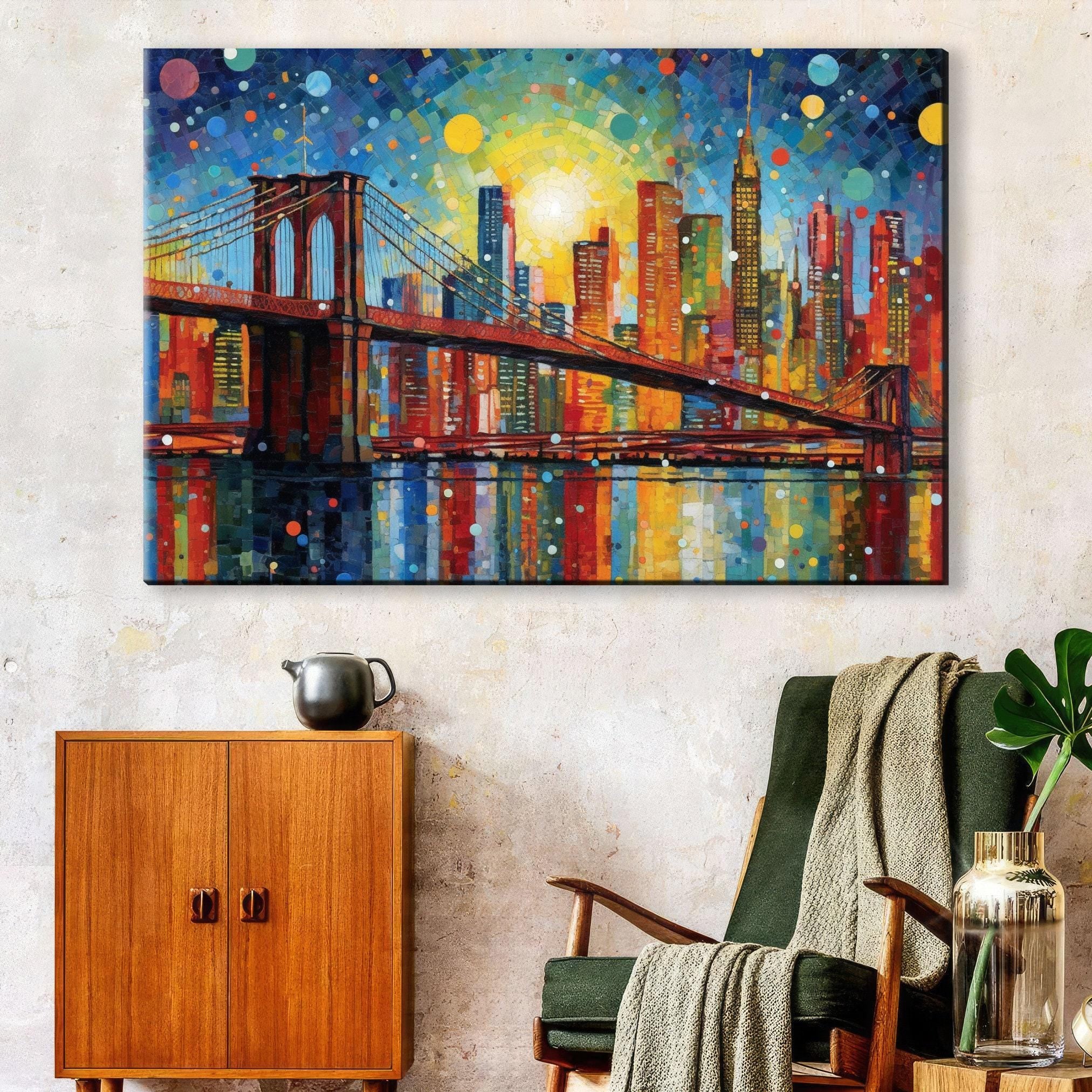 Brooklyn Bridge Canvas Print – NYC Cityscape Art | Large Wall Art, Modern Home Decor