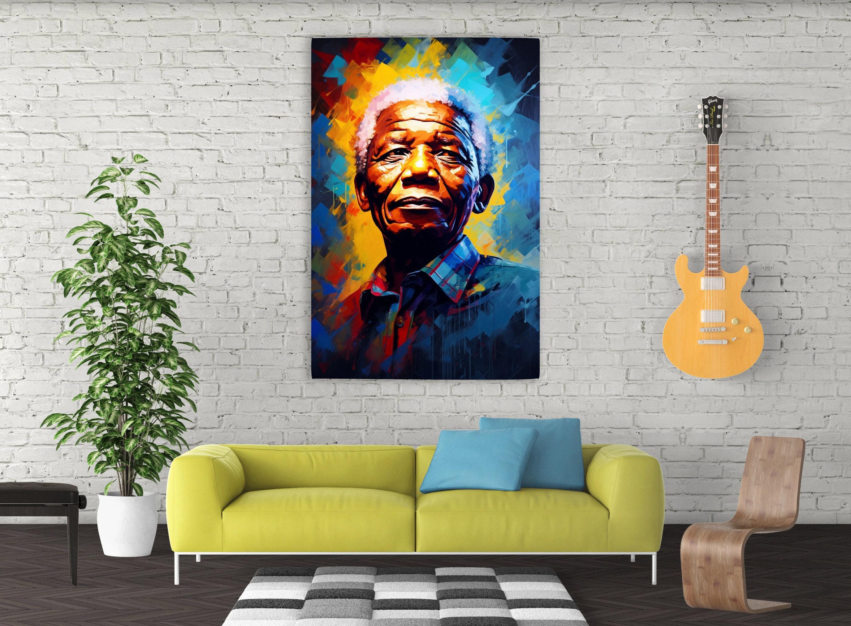 Nelson Mandela Art - Gallery Wrapped Canvas Wall Art | Extra Large Civil Rights Tribute