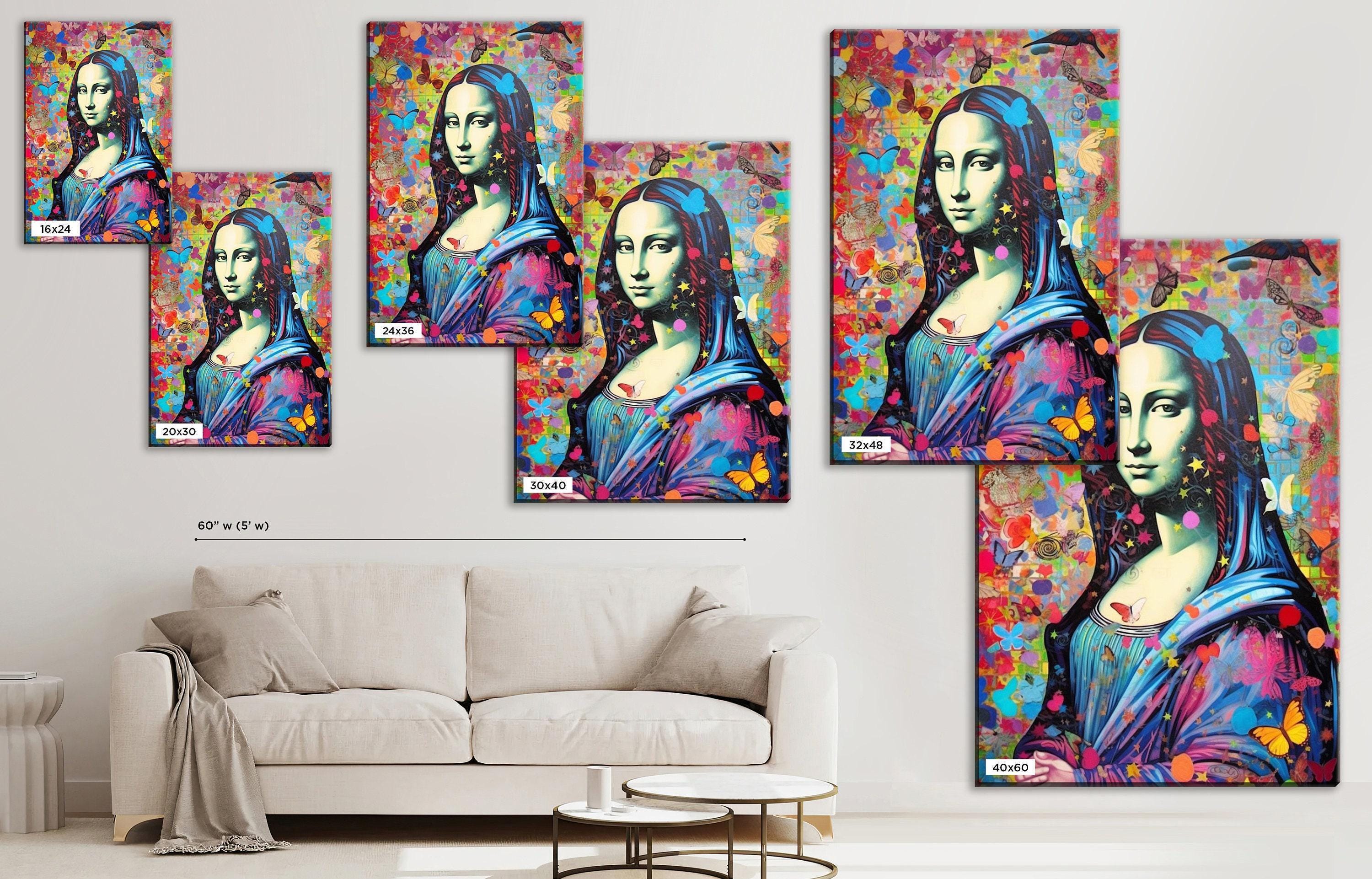 Mona Lisa Pop Art - Large Canvas Art | Vibrant Wall Decor | Gallery Ready Artwork