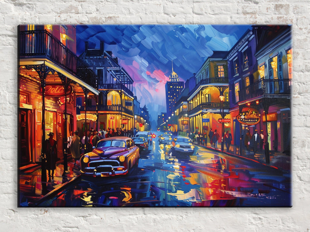 French Quarter Wall Art – Vintage New Orleans Canvas | Large Gallery Wrapped Print