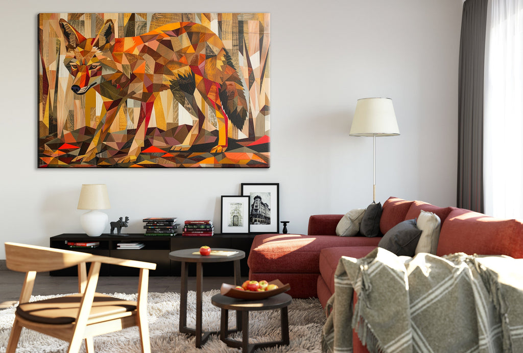 Modern Coyote Canvas – Large Gallery Wrapped Southwest Desert Art by Ryan James