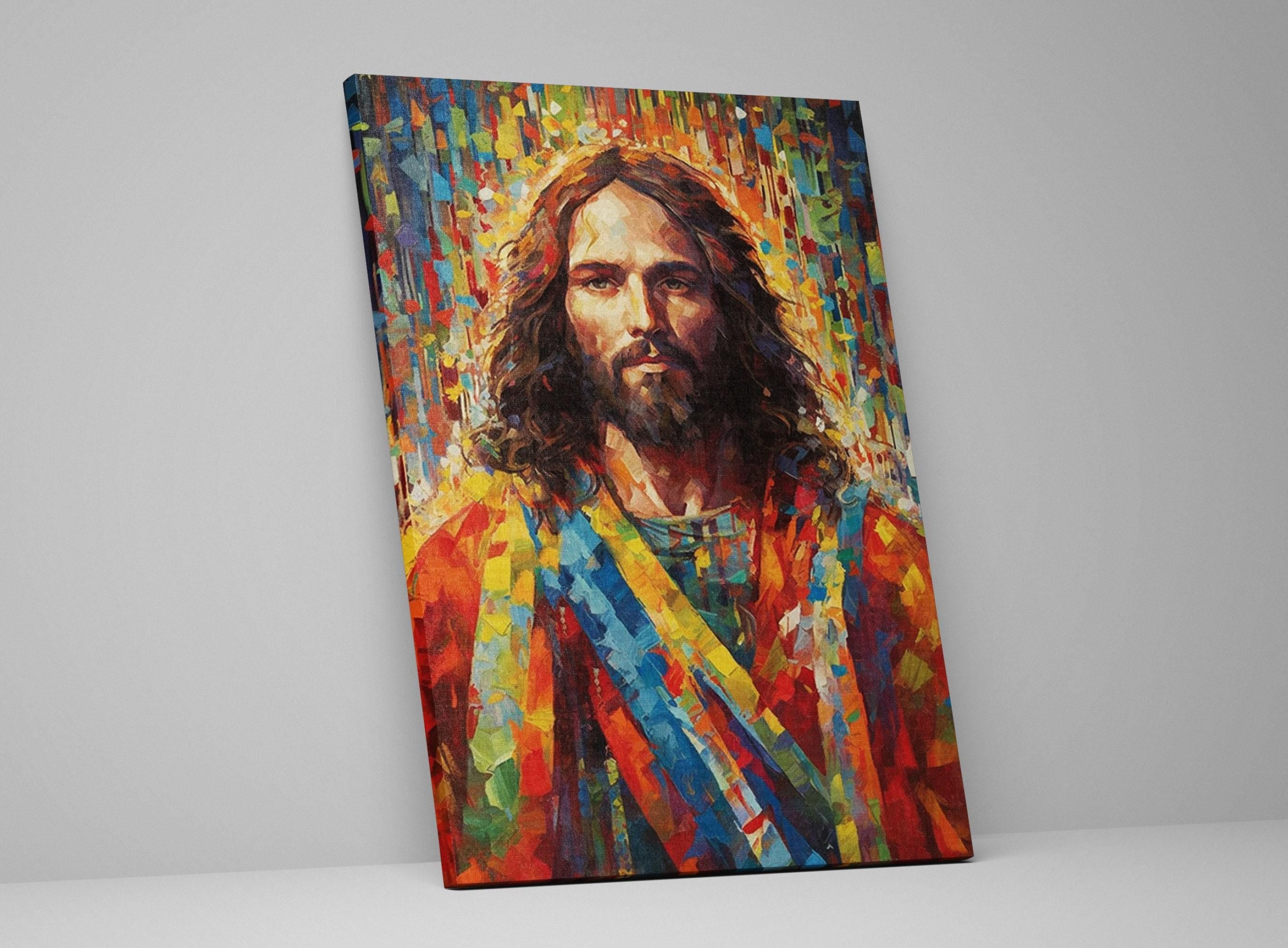 Jesus Christ Canvas Art - Large Religious Oil Painting on Gallery Ready Wood Frame
