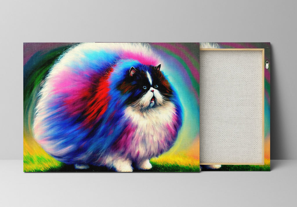 Fluffy Cat Canvas – Cute Kitten Art Print With Scratch Resistant Coating