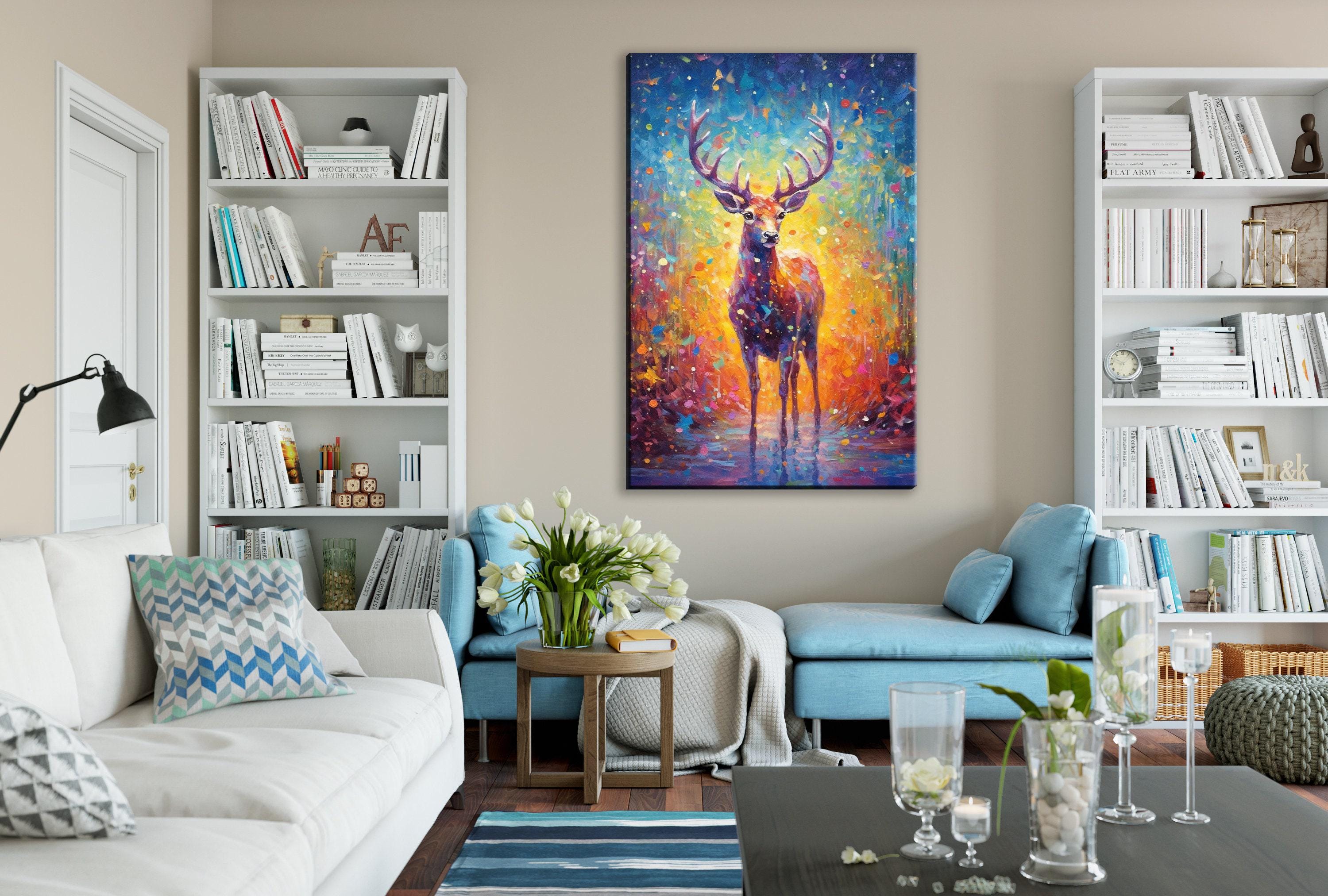 Baby Christmas Reindeer - Festive Reindeer Art on Gallery Wrapped Canvas for Holiday Wall Decor