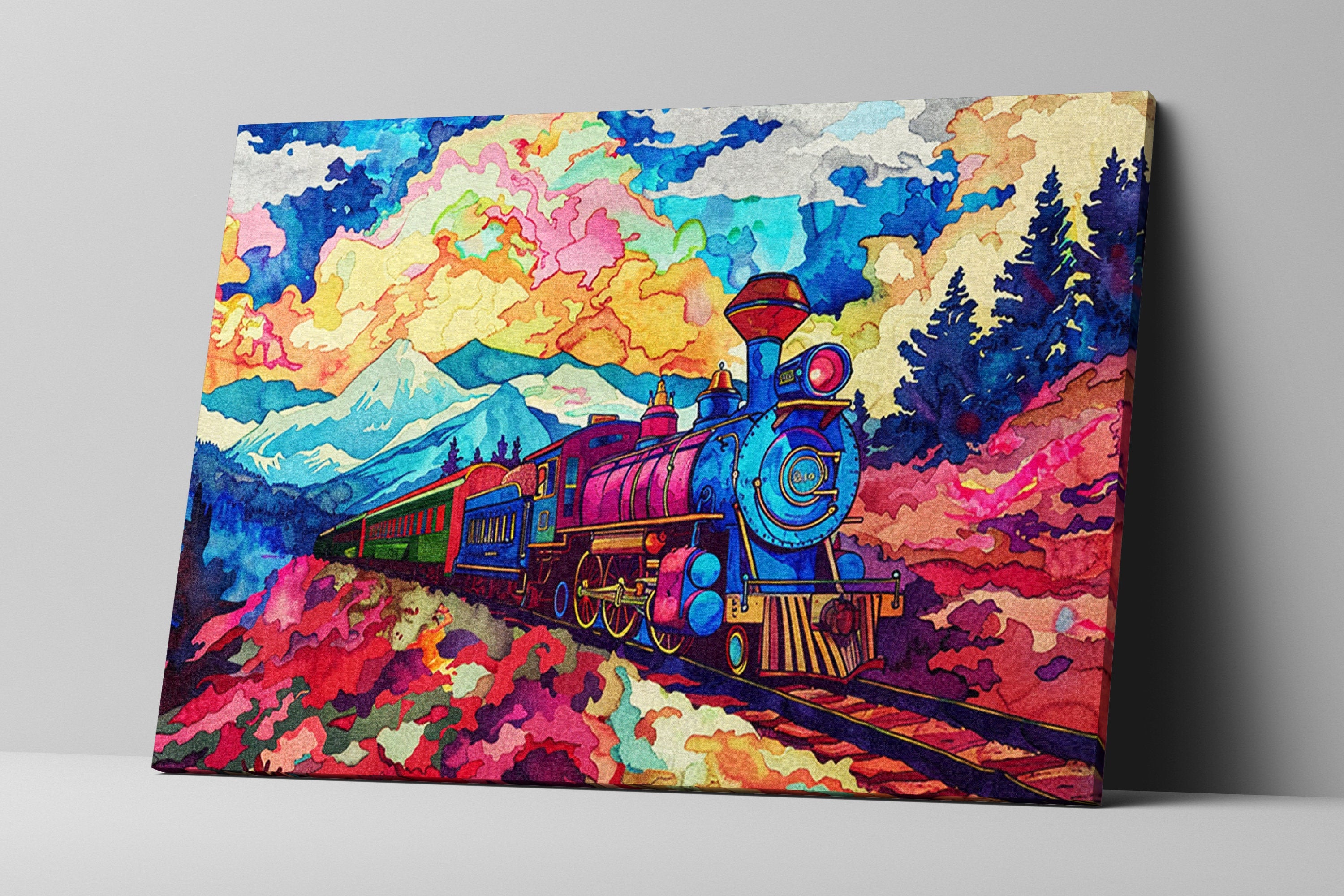 Steam Engine Canvas | Classic Railway Wall Art - Gallery Wrapped, Ready to Hang