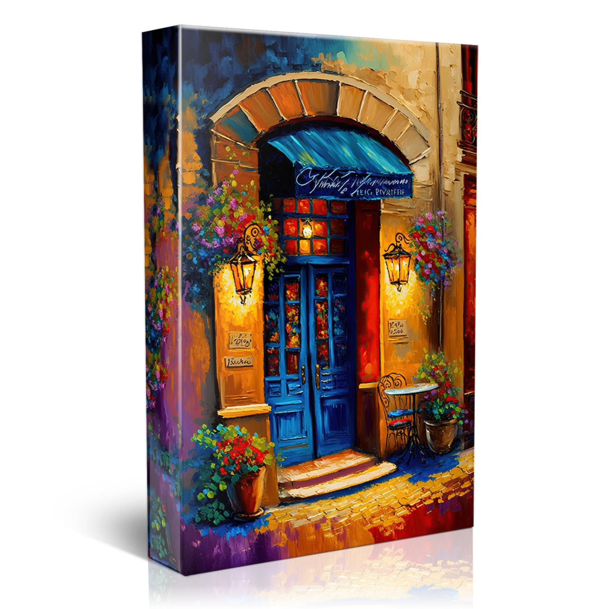 Paris Painting Canvas – Colorful Parisian Canvas Art with Wooden Frame & Fade Resistant Ink