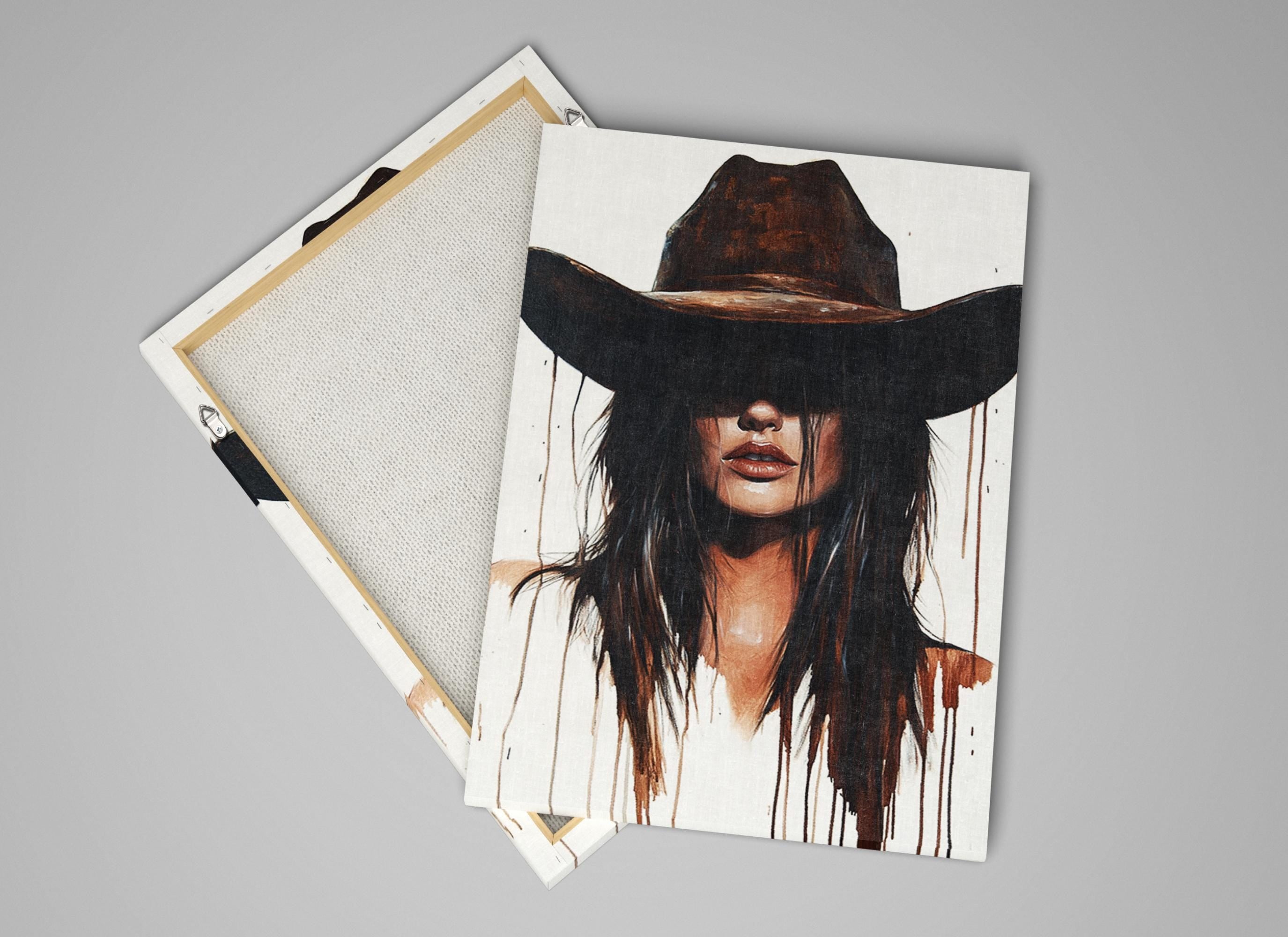a picture of a woman wearing a cowboy hat