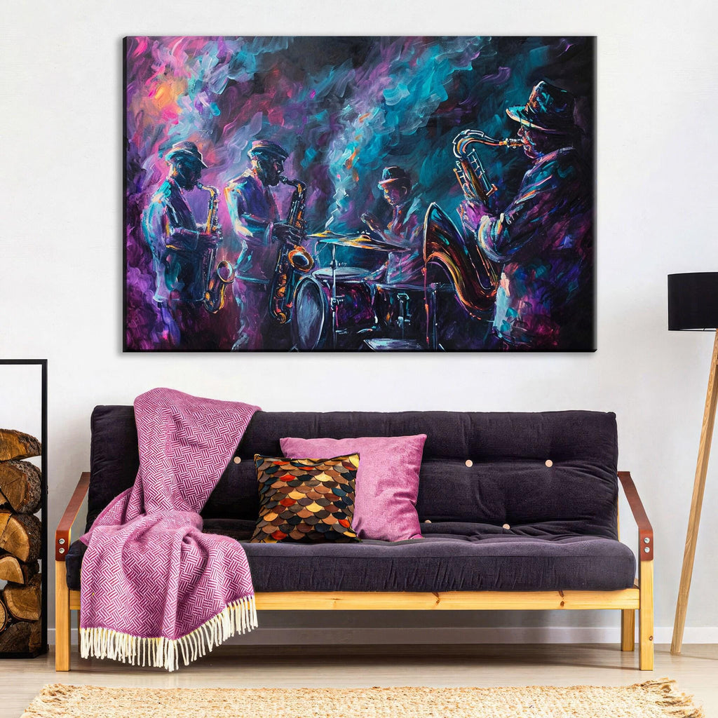 Jazz Wall Art – Abstract Jazz Canvas | Extra Large Gallery Wrapped Canvas Print