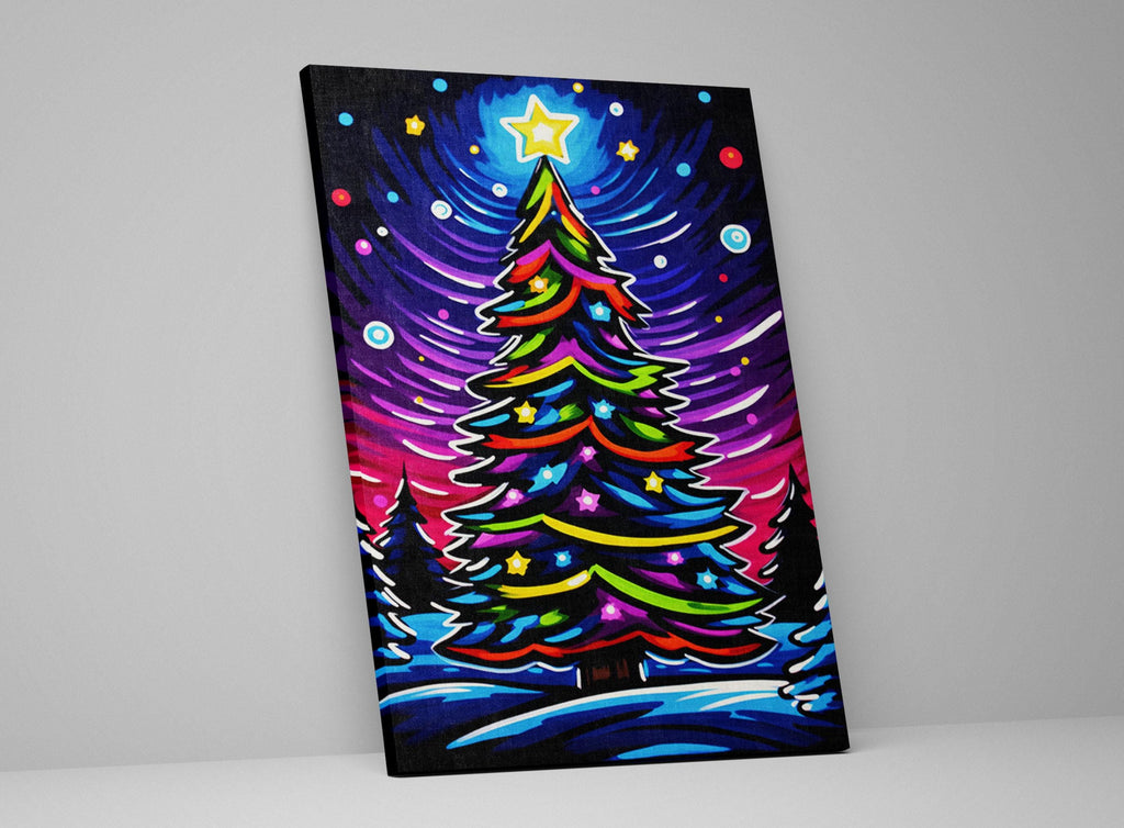 Christmas Tree Canvas Art - Elegant Holiday Wall Decor | Gallery Wrapped Canvas Print