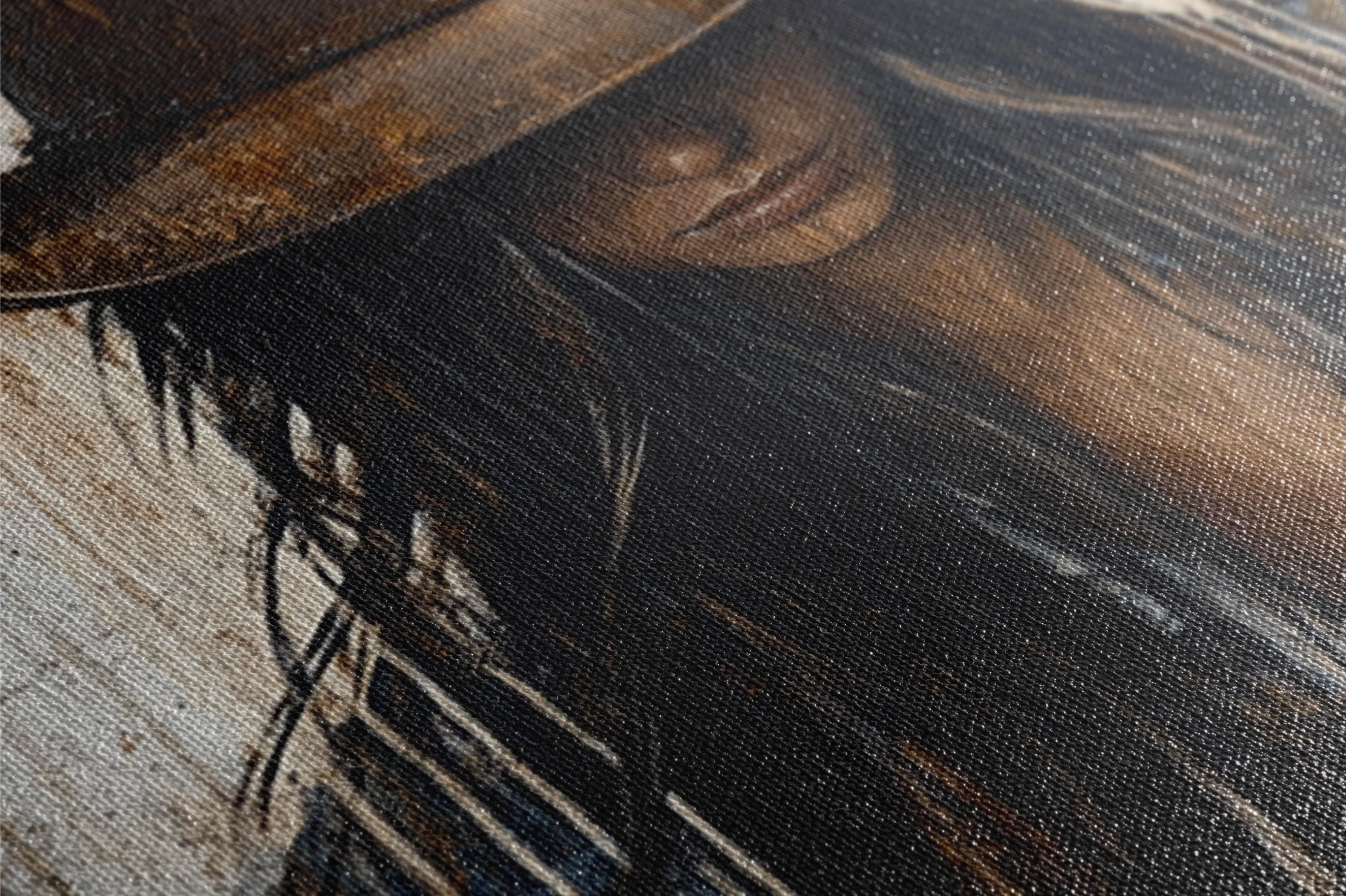 a painting of a woman wearing a cowboy hat