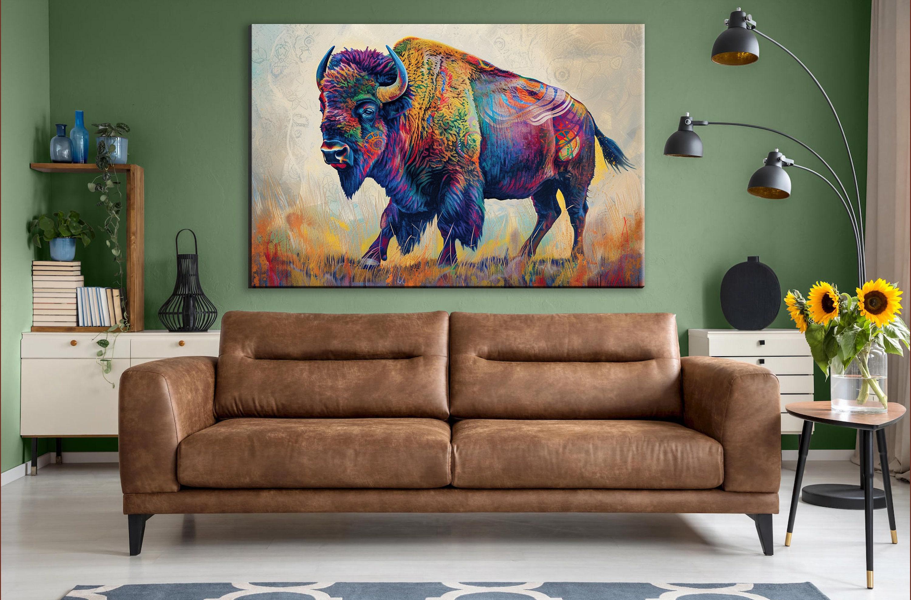 American Bison Art - Majestic Wildlife Buffalo Giclee Print | Large Gallery-Wrapped Canvas