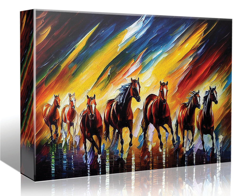Wild Horses Canvas Print – Vibrant Horse Painting on Artist Grade Canvas