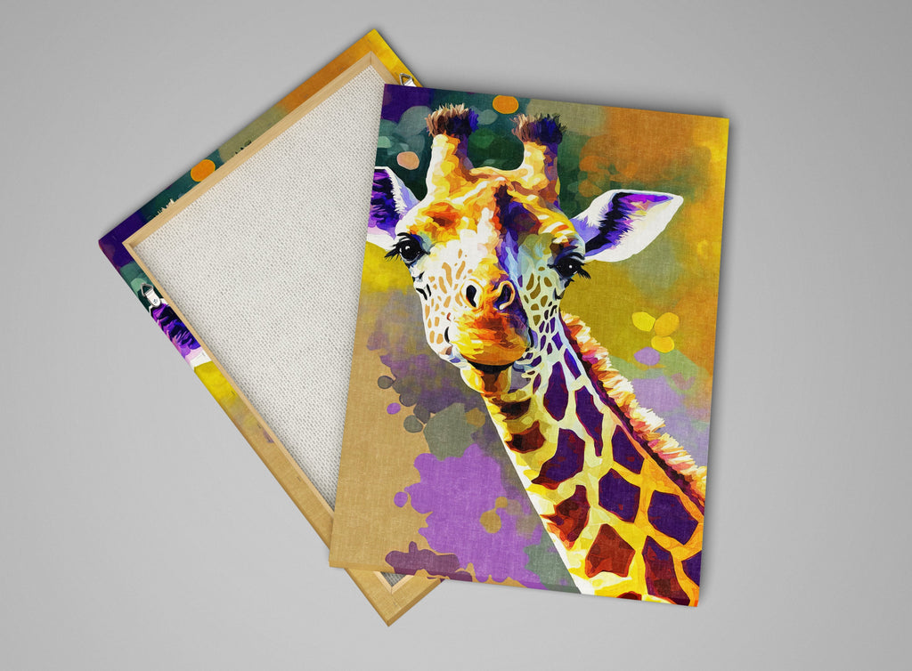 Giraffe Canvas Art - Nursery Wall Art | Wildlife Wall Decor, Safari Animal Painting