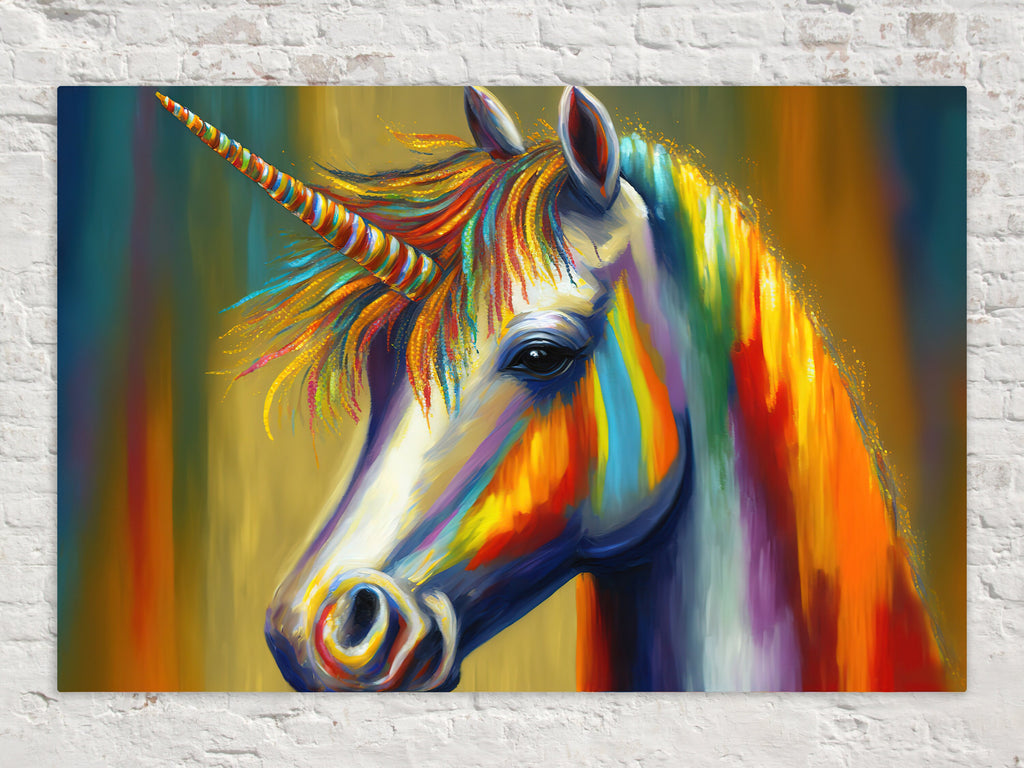 Unicorn Canvas Art – Colorful Kids Room Art With Vibrant Giclee Canvas Print