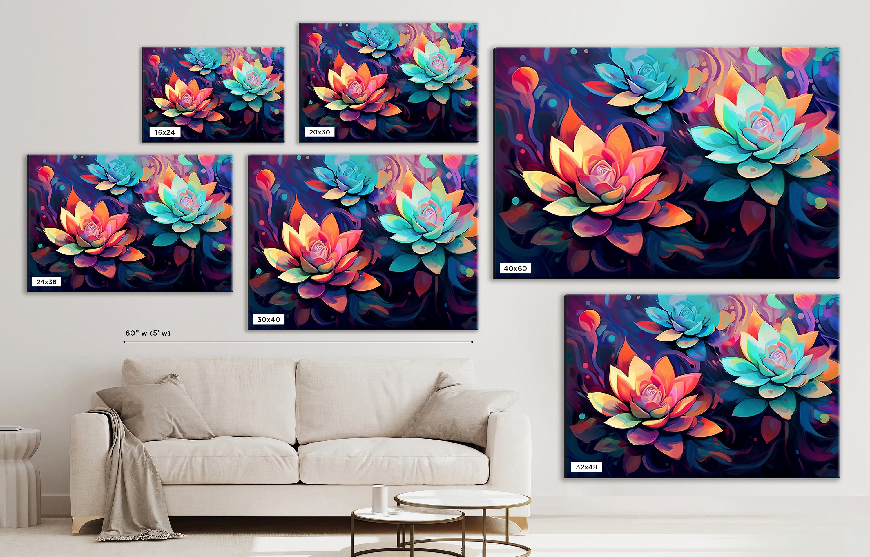 Succulent Wall Art – Modern Botanical Wall Print | Large Giclee Canvas, Gallery Ready
