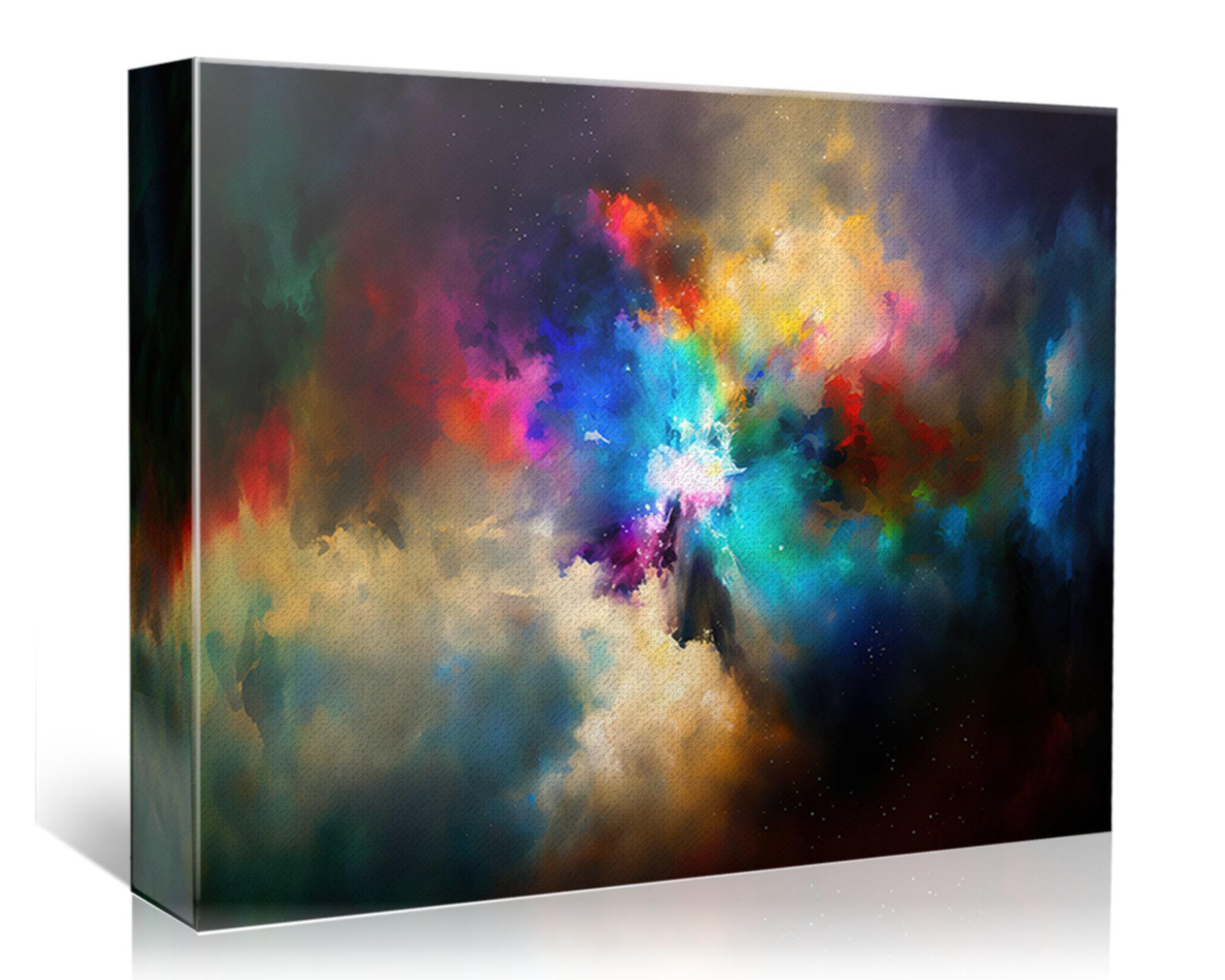 Nebula Canvas Art – Colorful Celestial Space Painting | Gallery-Wrapped Giclée Print