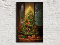 Oil Painting Christmas Tree - Large Gallery Wrapped Canvas | Ready to Hang Holiday Wall Art